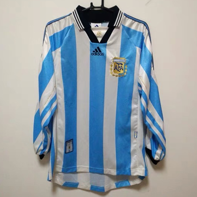 1998 Argentina home retro jersey Long sleeve