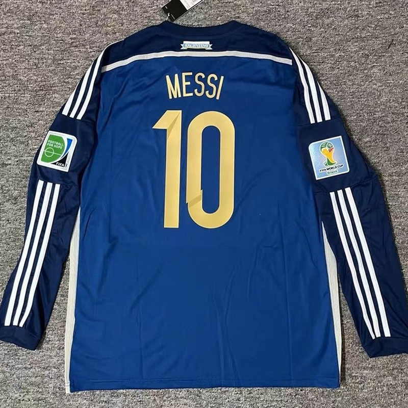 2014 Argentina away retro jersey Long sleeve