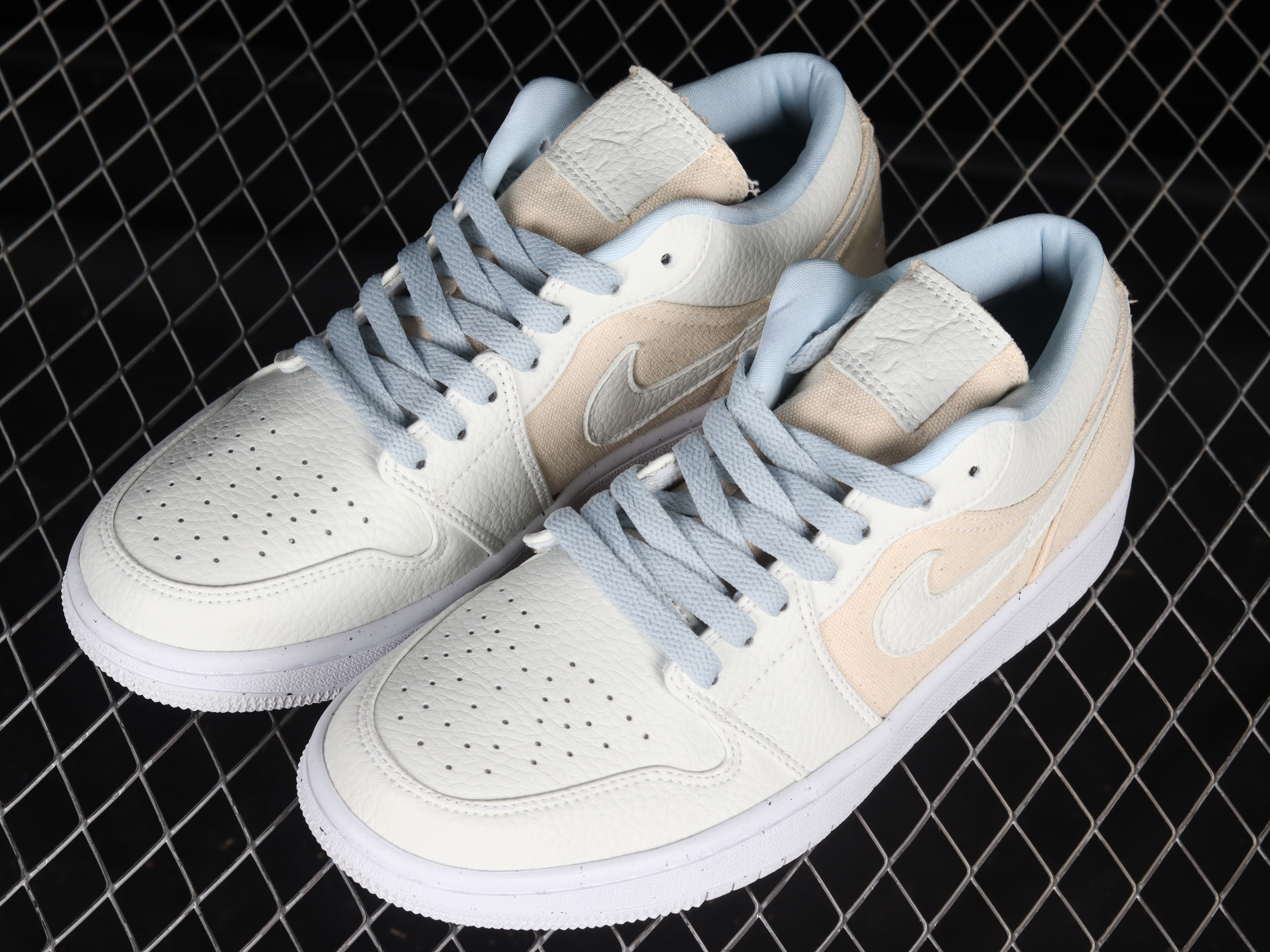 AJ1 m white leather splicing low top basketball shoes DQ4151-500 35.5-47.5