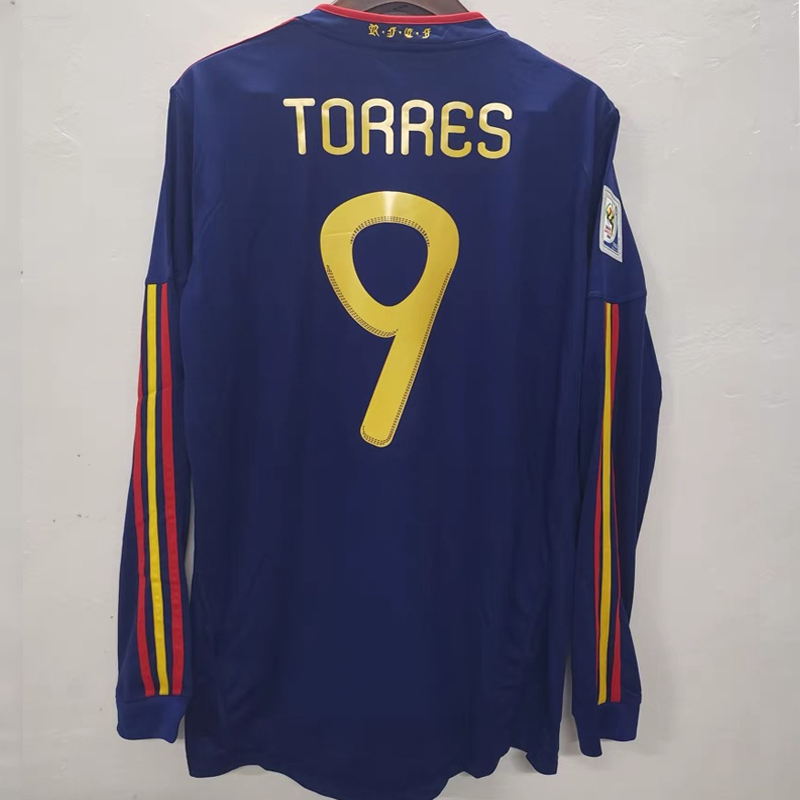 2010 Spain away retro jersey Long sleeve