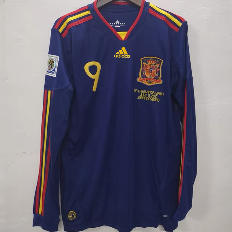 2010 Spain away retro jersey Long sleeve