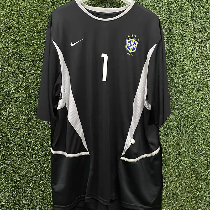 2002 Brazil goalkeeper black retro jersey