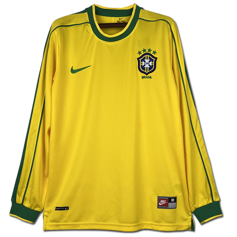 1998 Brazil Home long-sleeved  Retro Jersey