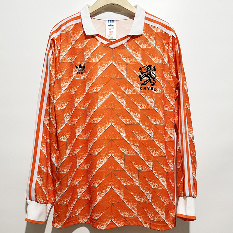 1988 Netherlands Home Retro Holland Long sleevejersey