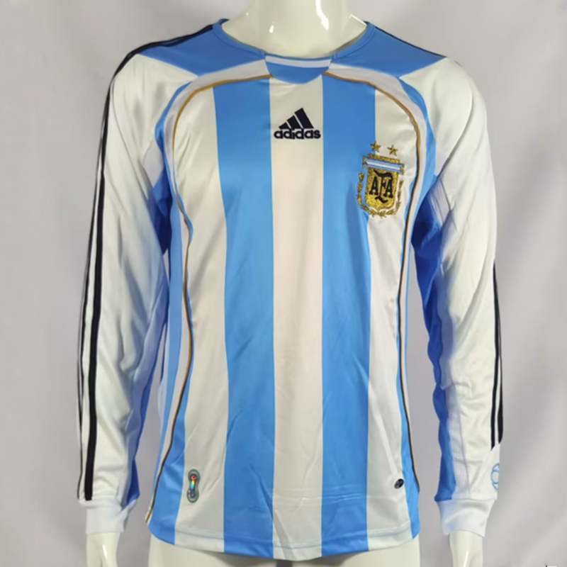 2006-2007 Argentina home retro jersey Long sleeve