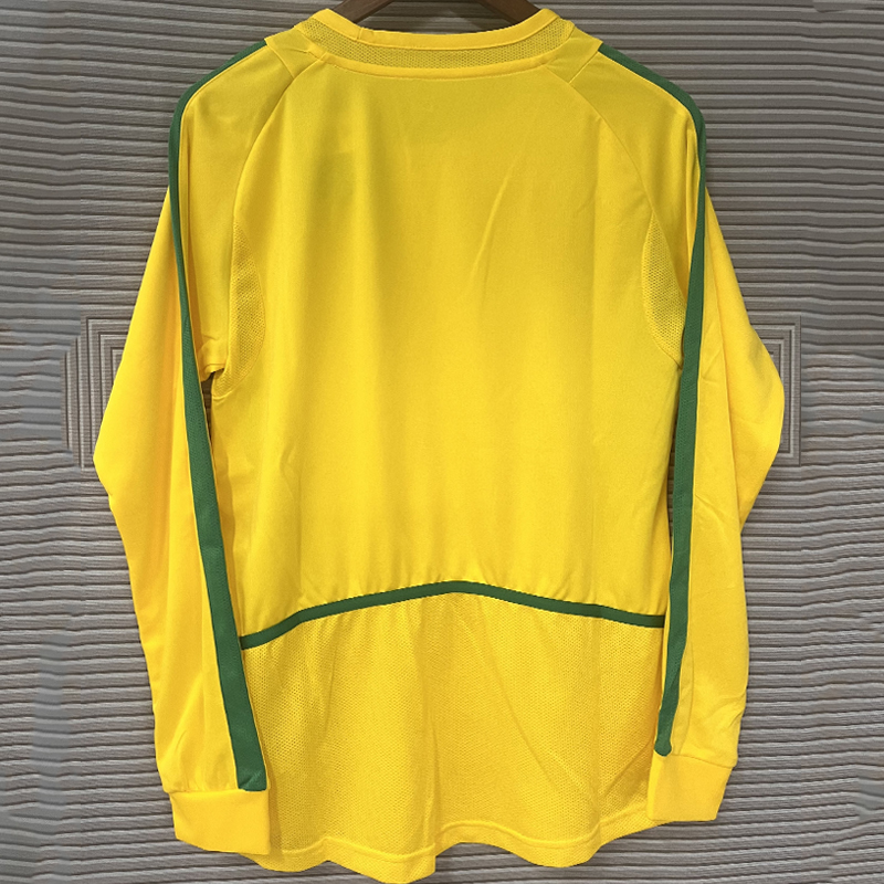 2002 Brazil Home Retro Jersey Long sleeve