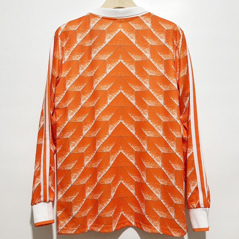 1988 Netherlands Home Retro Holland Long sleevejersey