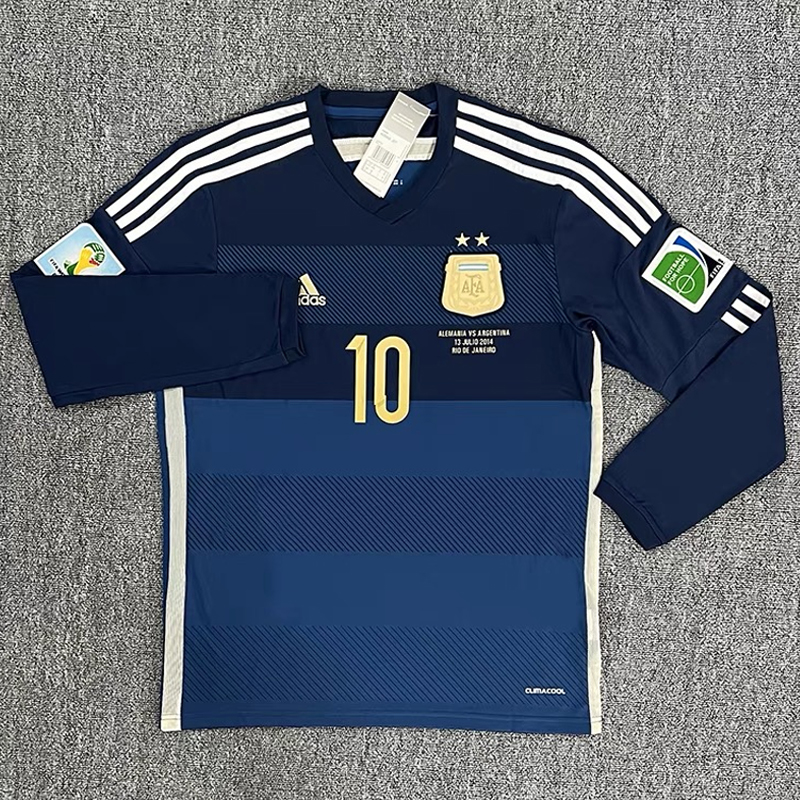 2014 Argentina away retro jersey Long sleeve