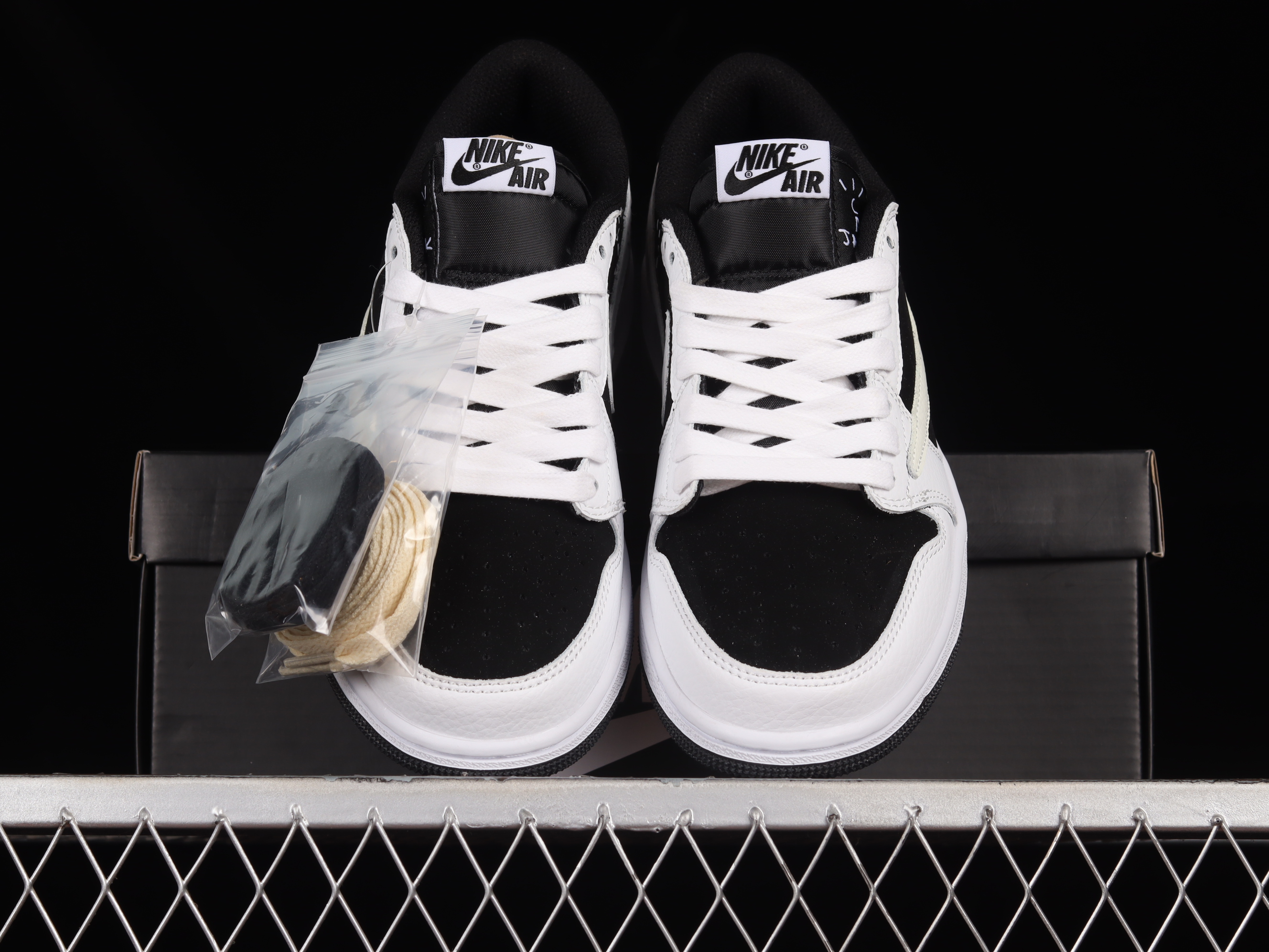 AJ1 Black and white Panda reverse reverse joint leisure sports basketball shoes DM7866-101 36-47.5