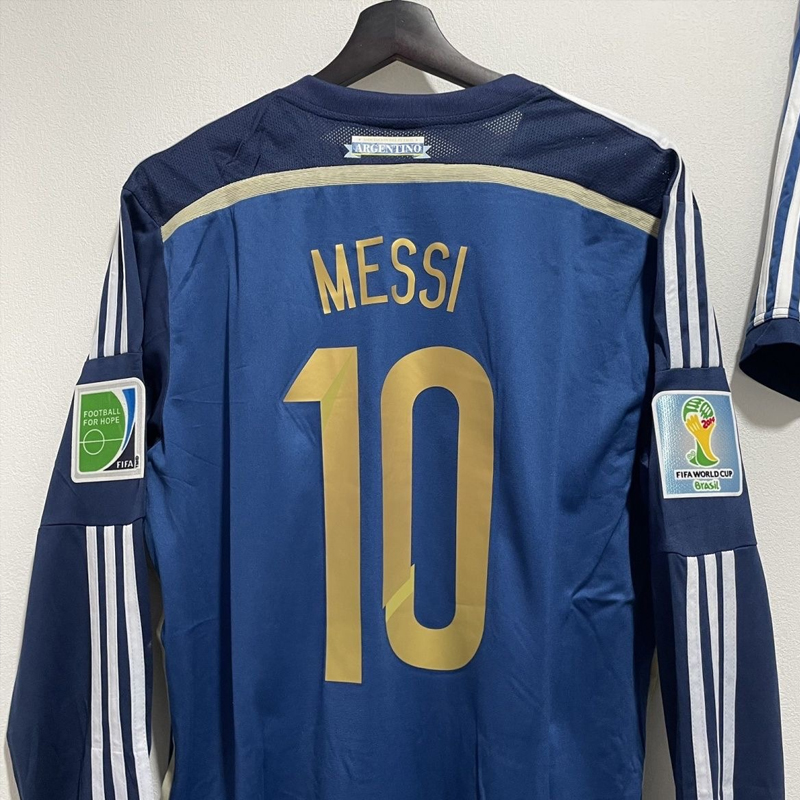 2014 Argentina away retro jersey Long sleeve
