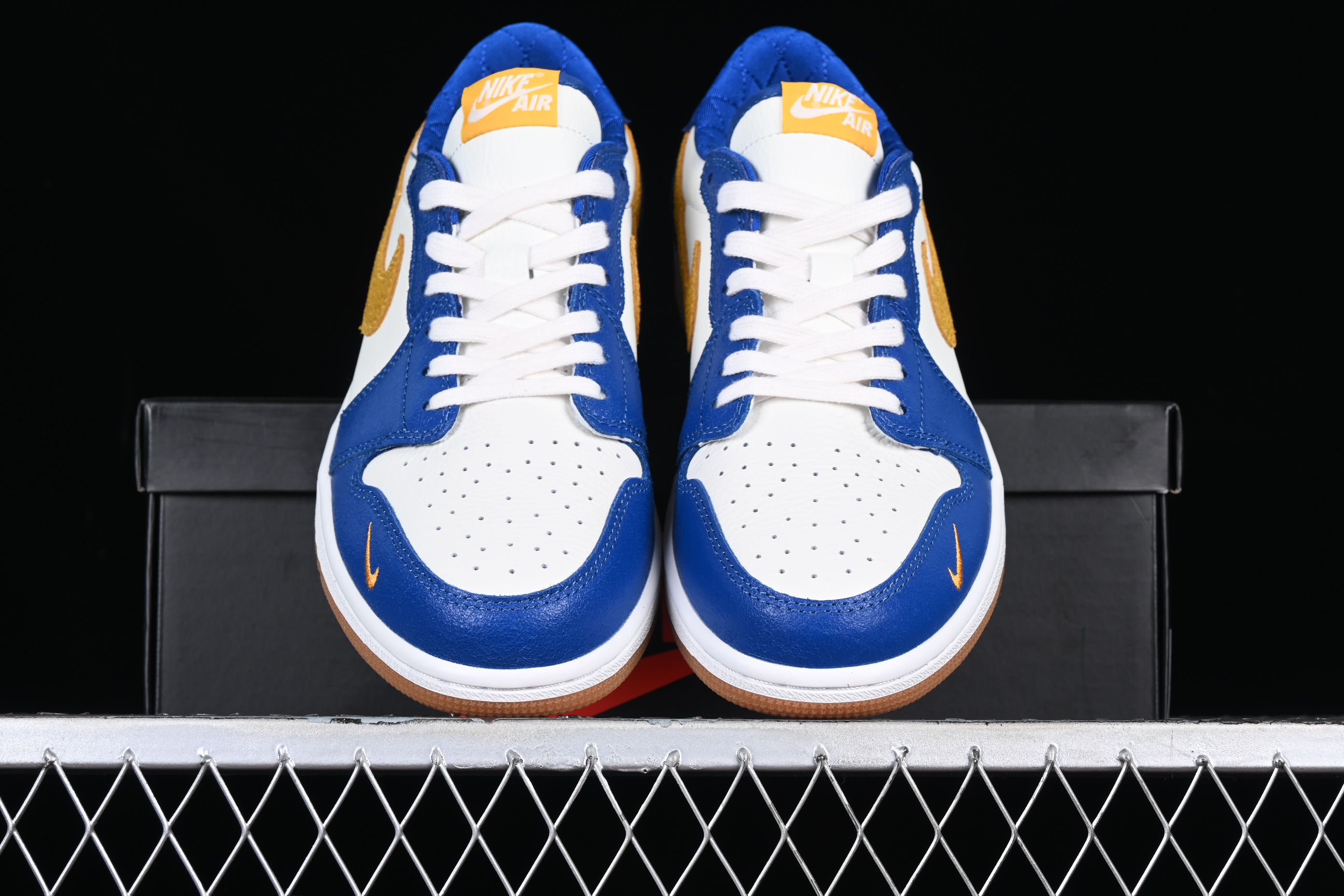 AJ1 White, blue and yellow flared crack low-top cultural leisure sports board shoes DZ0772-103 36-46
