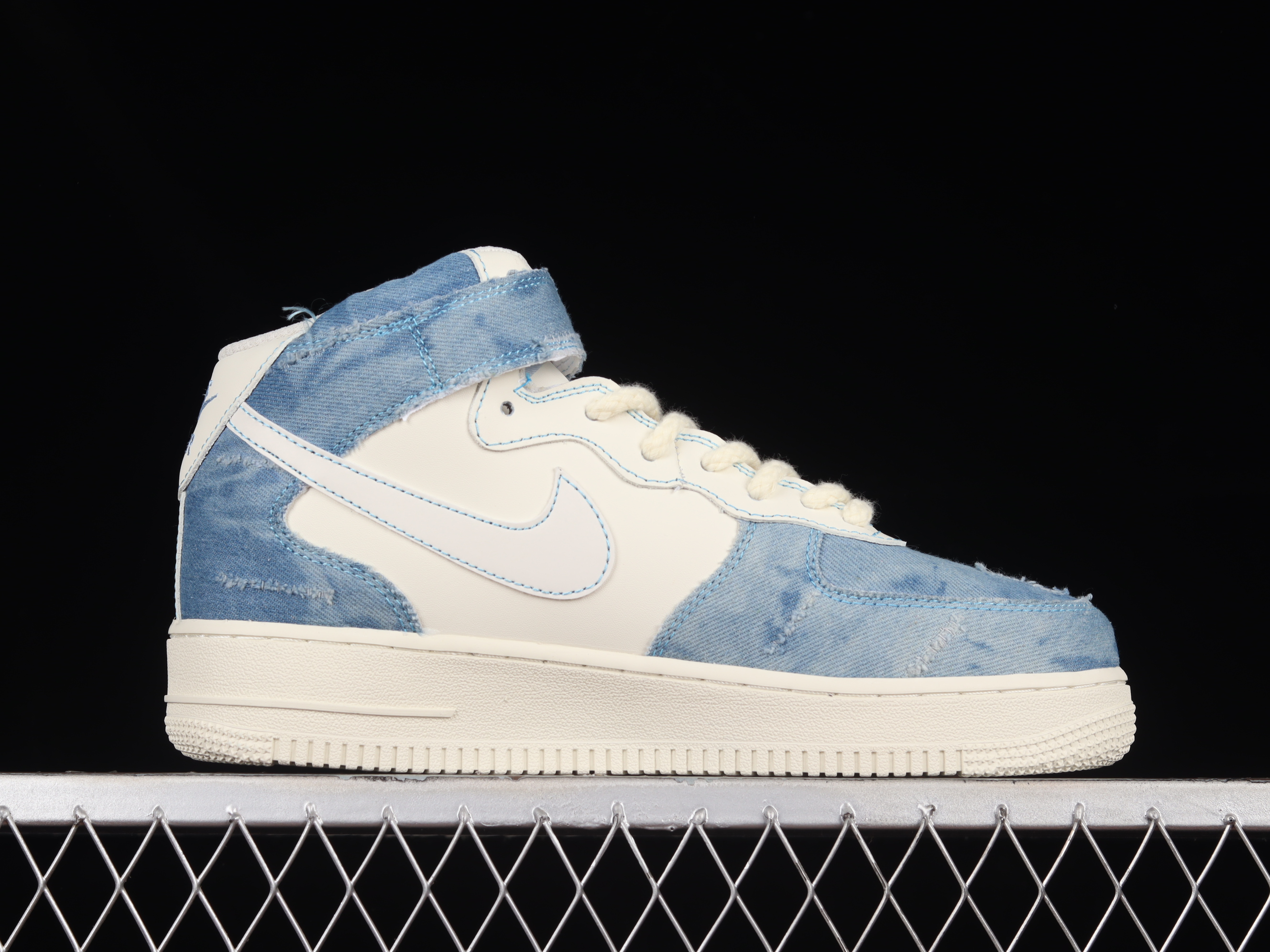 Nk Air Force 1'07 Mid Broken Silk Ripped silk Air Force One mid-top Sports and casual board Shoes