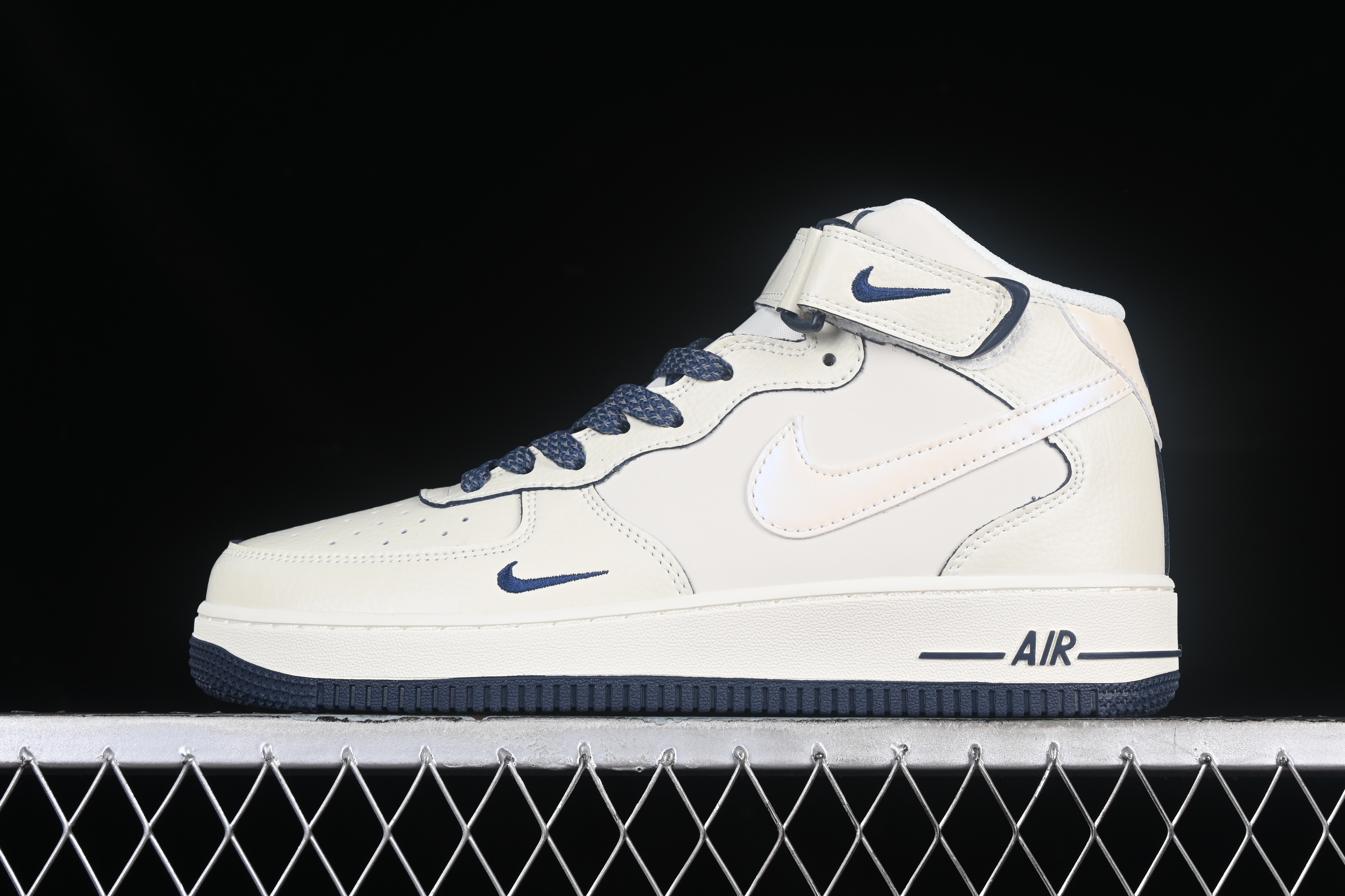 Nk Air Force 1'07 Mid Deep blue pearlescent small hook Air Force One mid-top casual sneakers