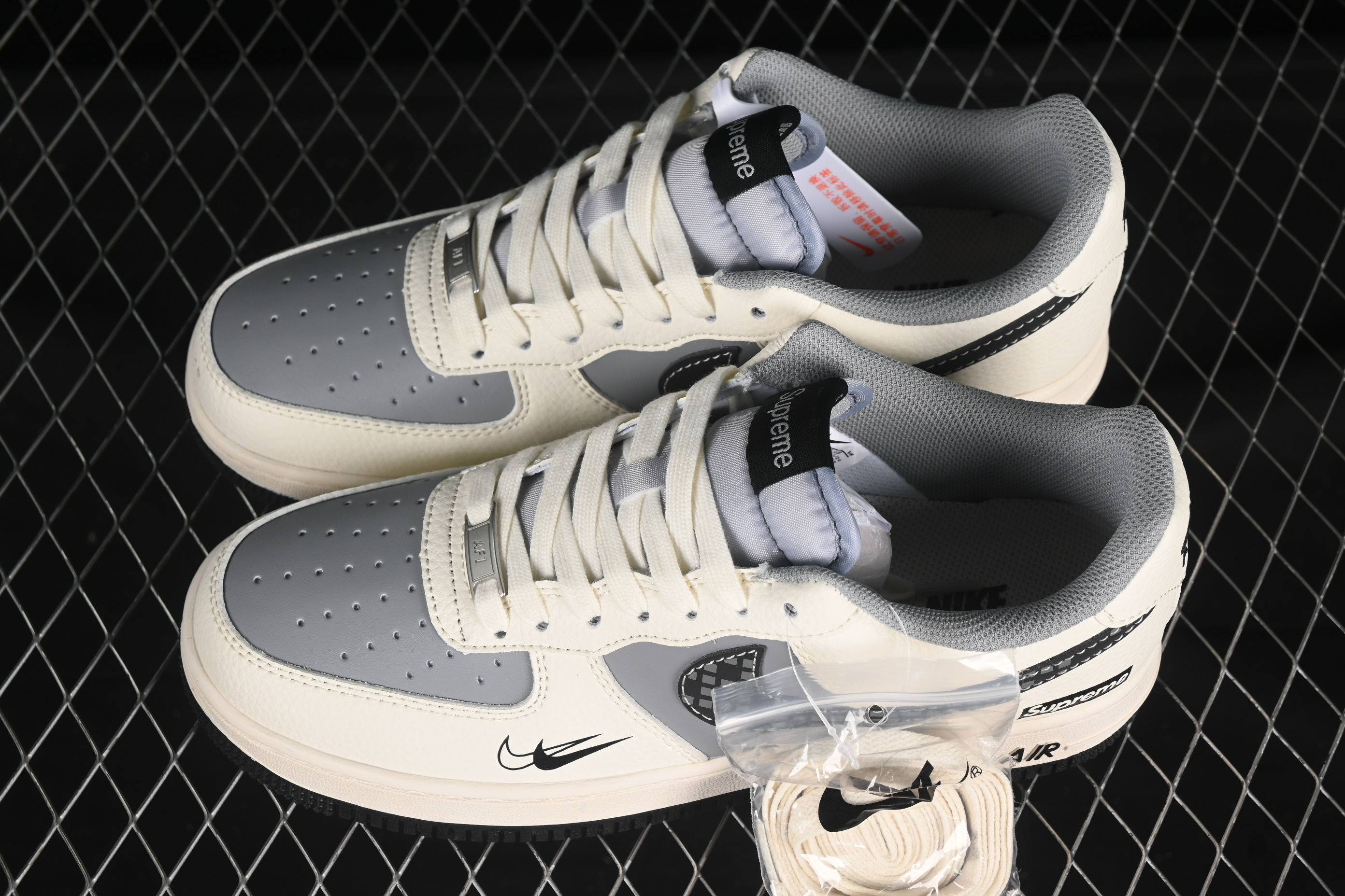 Air Force 1'07 Low Supreme Collaboration Beige Grey Building blocks x S1958-568 36-45