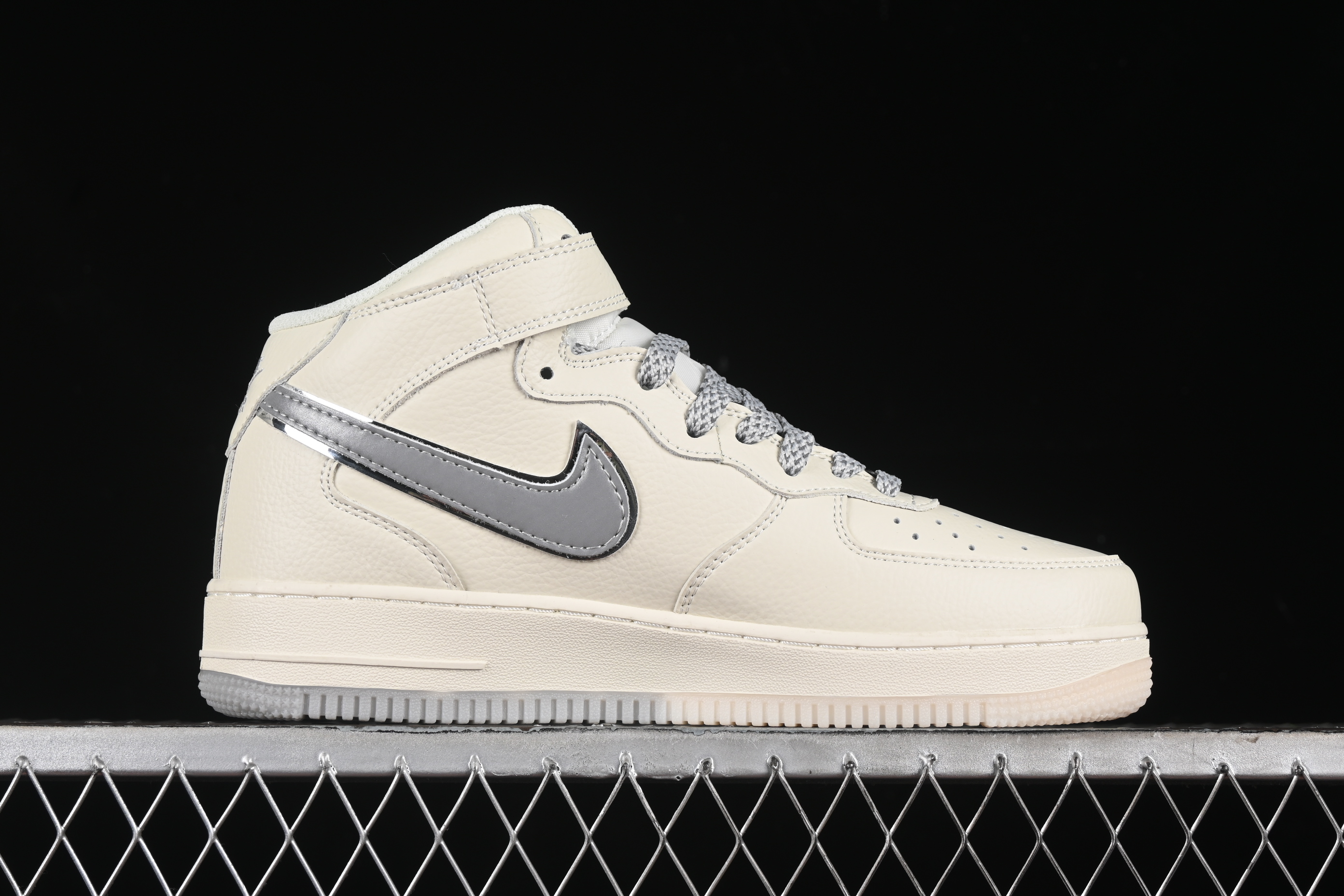Nk Air Force 1'07 Mid Beige two-tone sole Full Sky Star Air Force One mid-top casual sneakers
