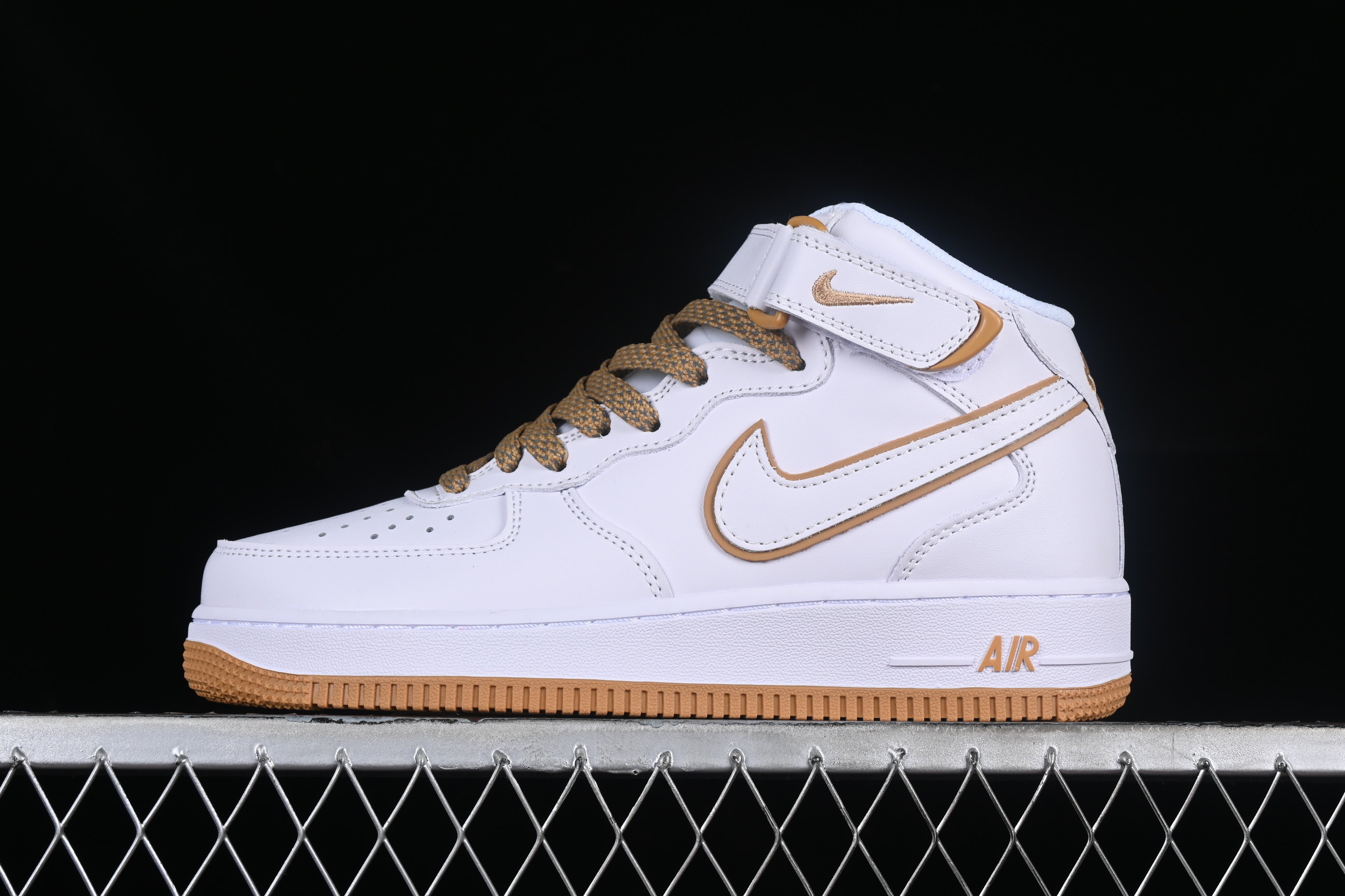 Nk Air Force 1'07 Mid Beige Yellow Starry Sky Air Force No. 1 mid-top casual sneakers