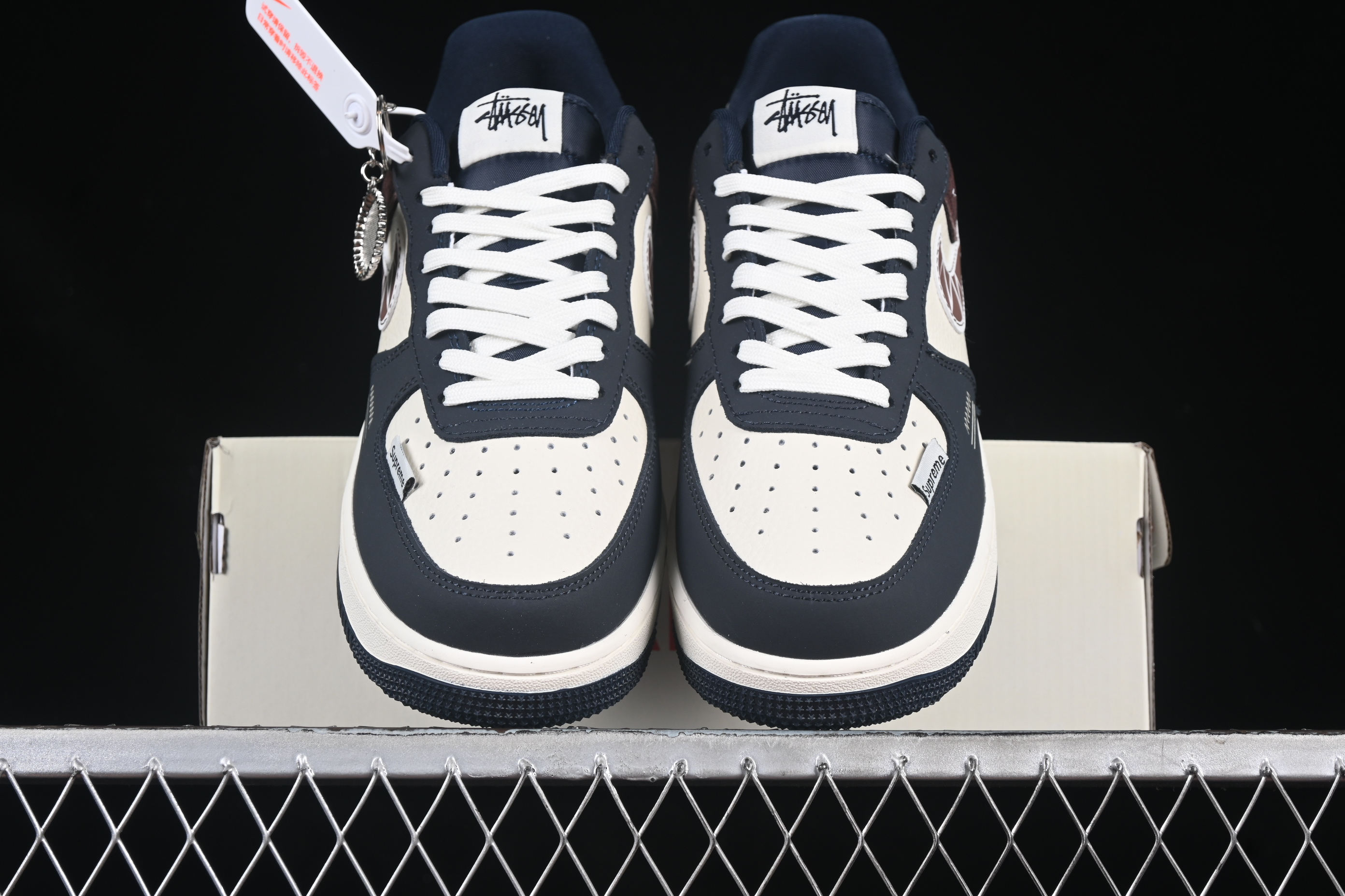 Air Force 1'07 Low Stussy Collaboration White and Blue Chocolate KK1988-061 36-45