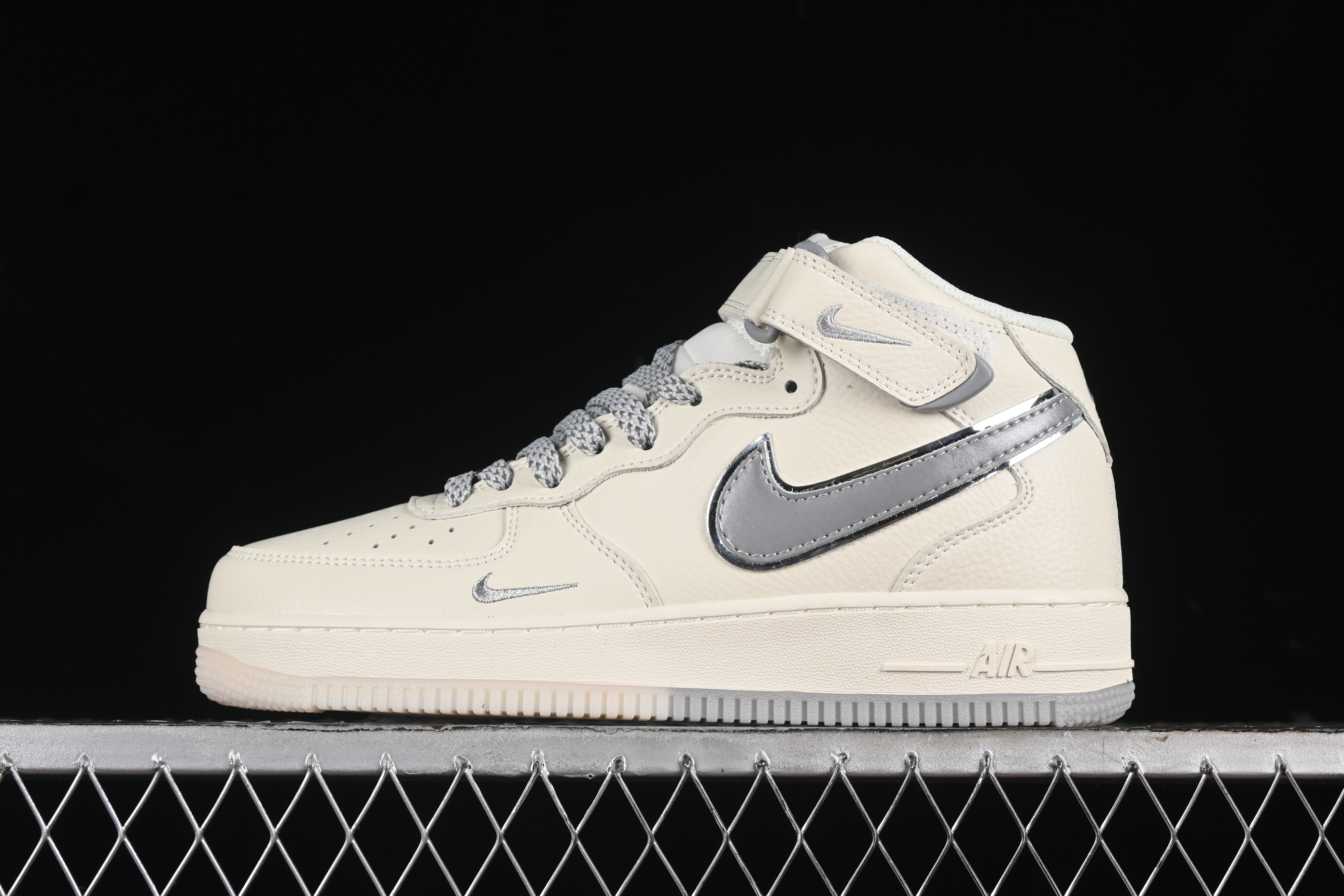 Nk Air Force 1'07 Mid Beige two-tone sole Full Sky Star Air Force One mid-top casual sneakers