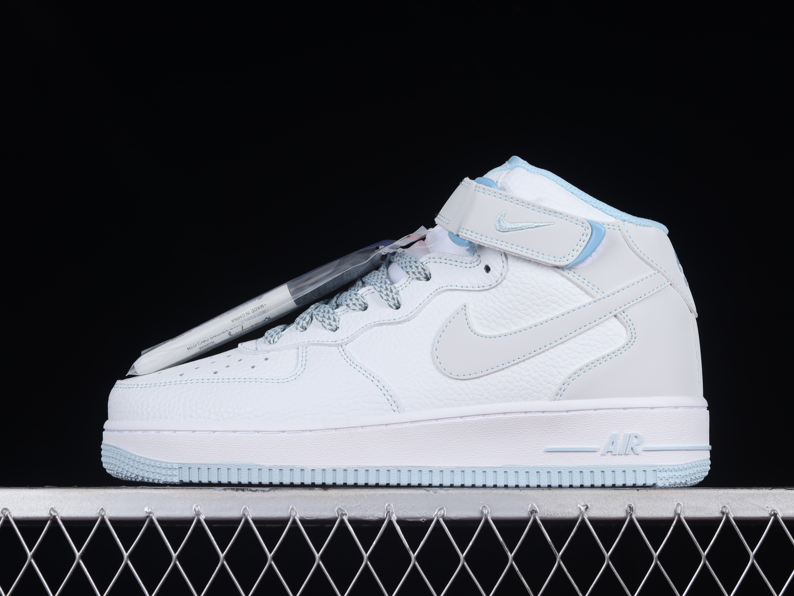 Nk Air Force 1'07 Mid Mark Line Starry Sky Ice blue colorway Air Force One mid-top casual sneakers