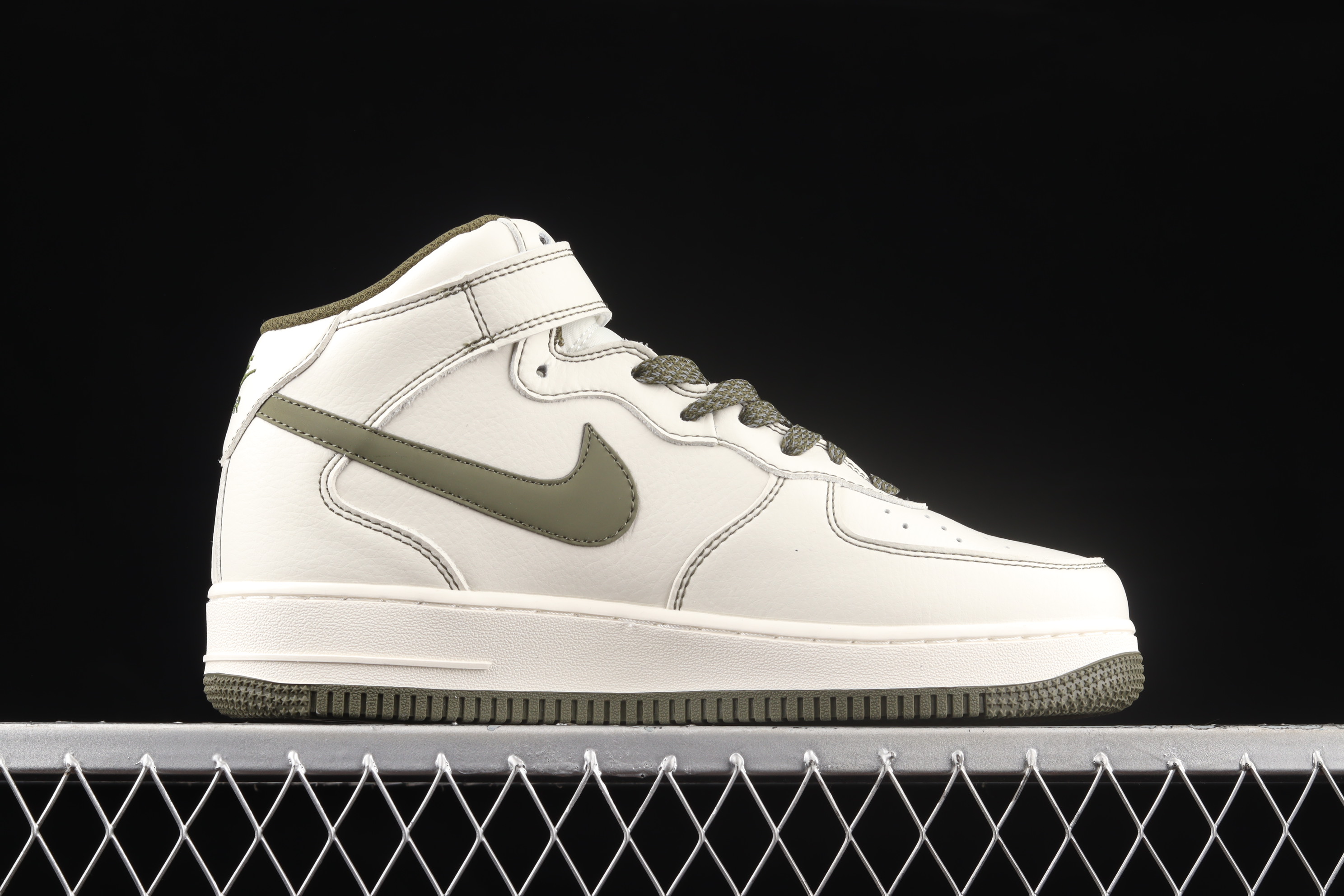 Nk Air Force 1'07 Mid Beige Military Green Starry Sky Air Force One mid-top casual sneakers