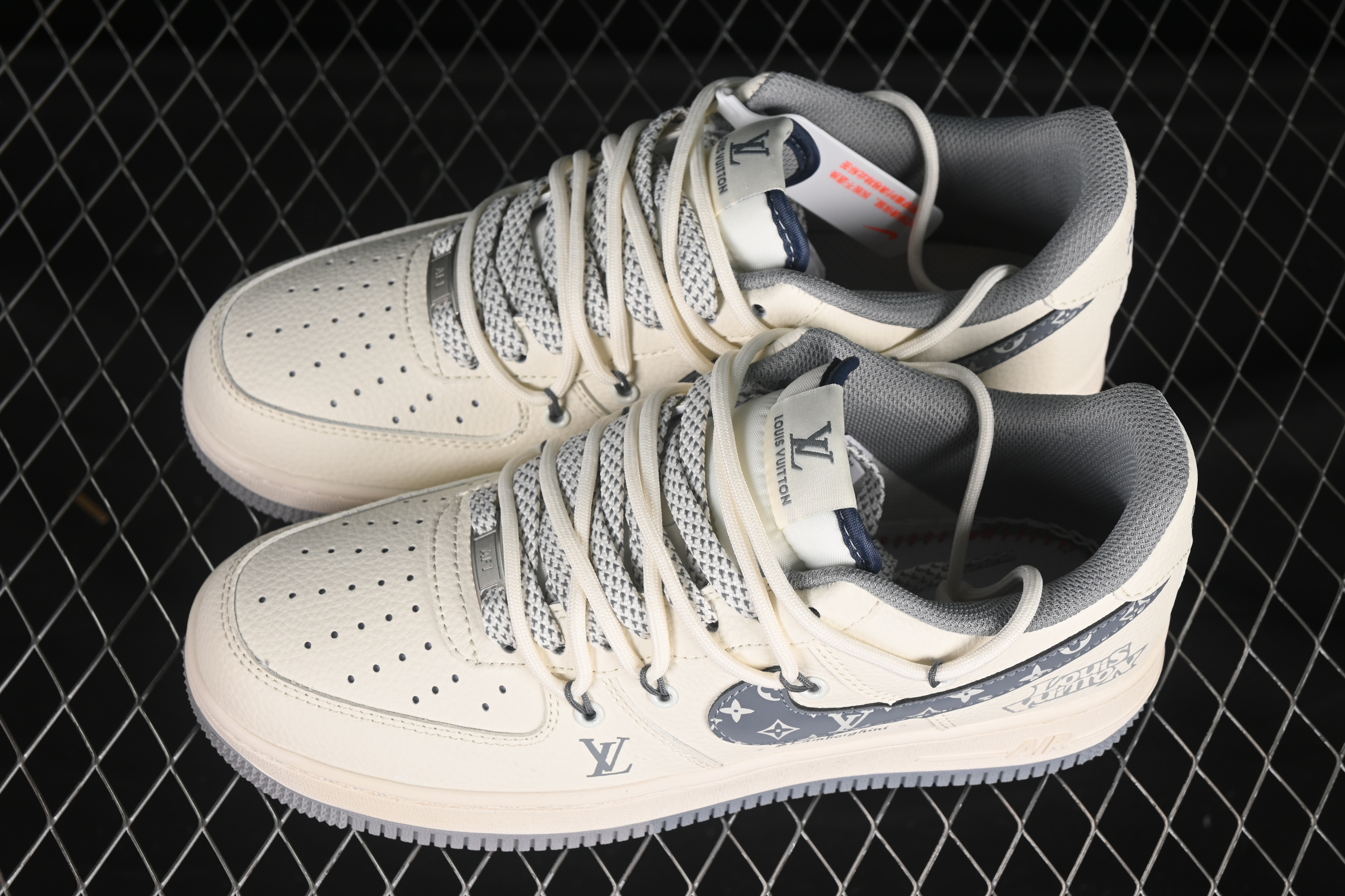 Air Force 1'07 Low LV collaboration Grey patterned drawstring DM6868-065 36-45