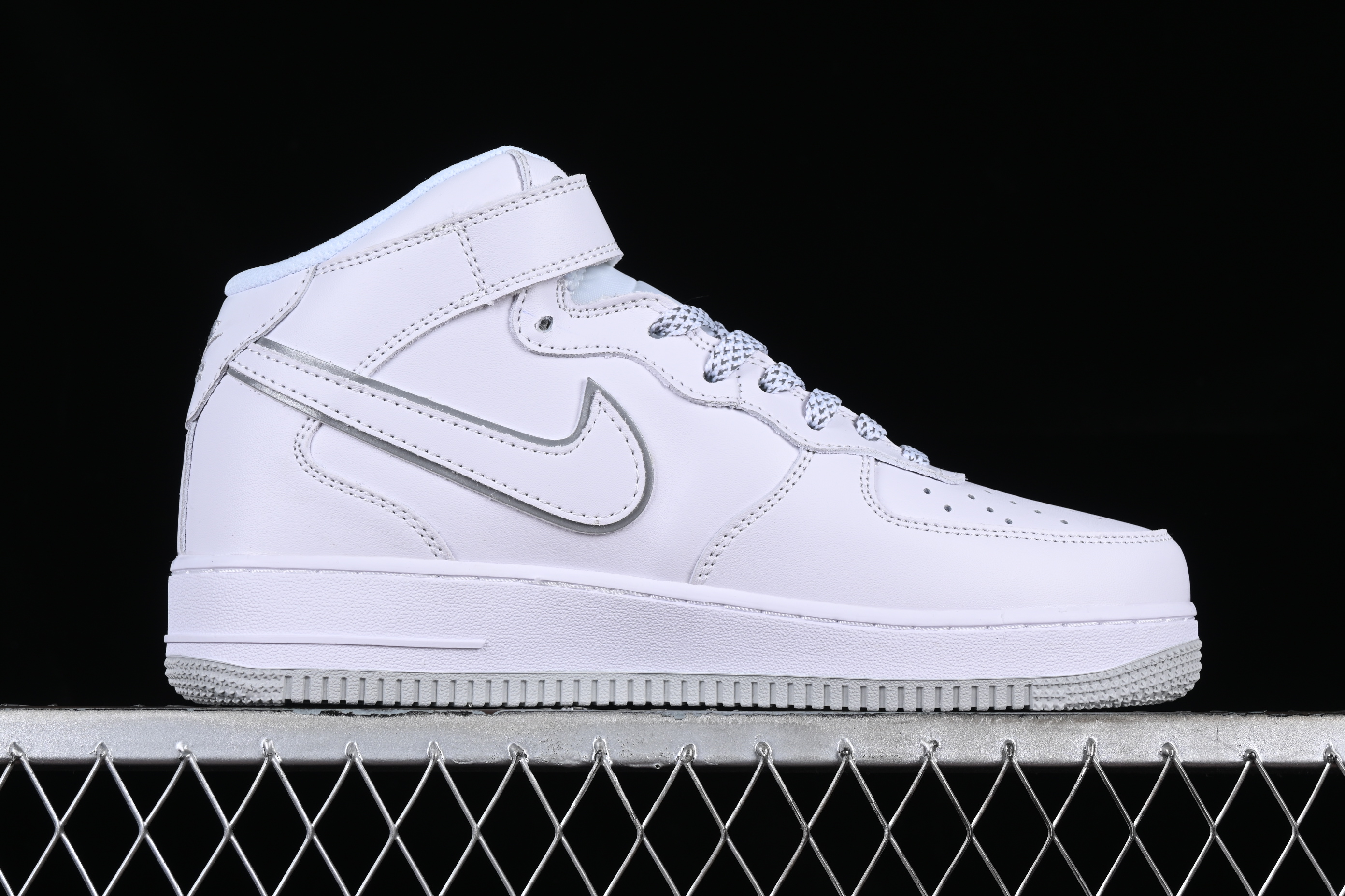 Nk Air Force 1'07 Mid rice Silver Full Sky Star Air Force One mid-top casual board shoes