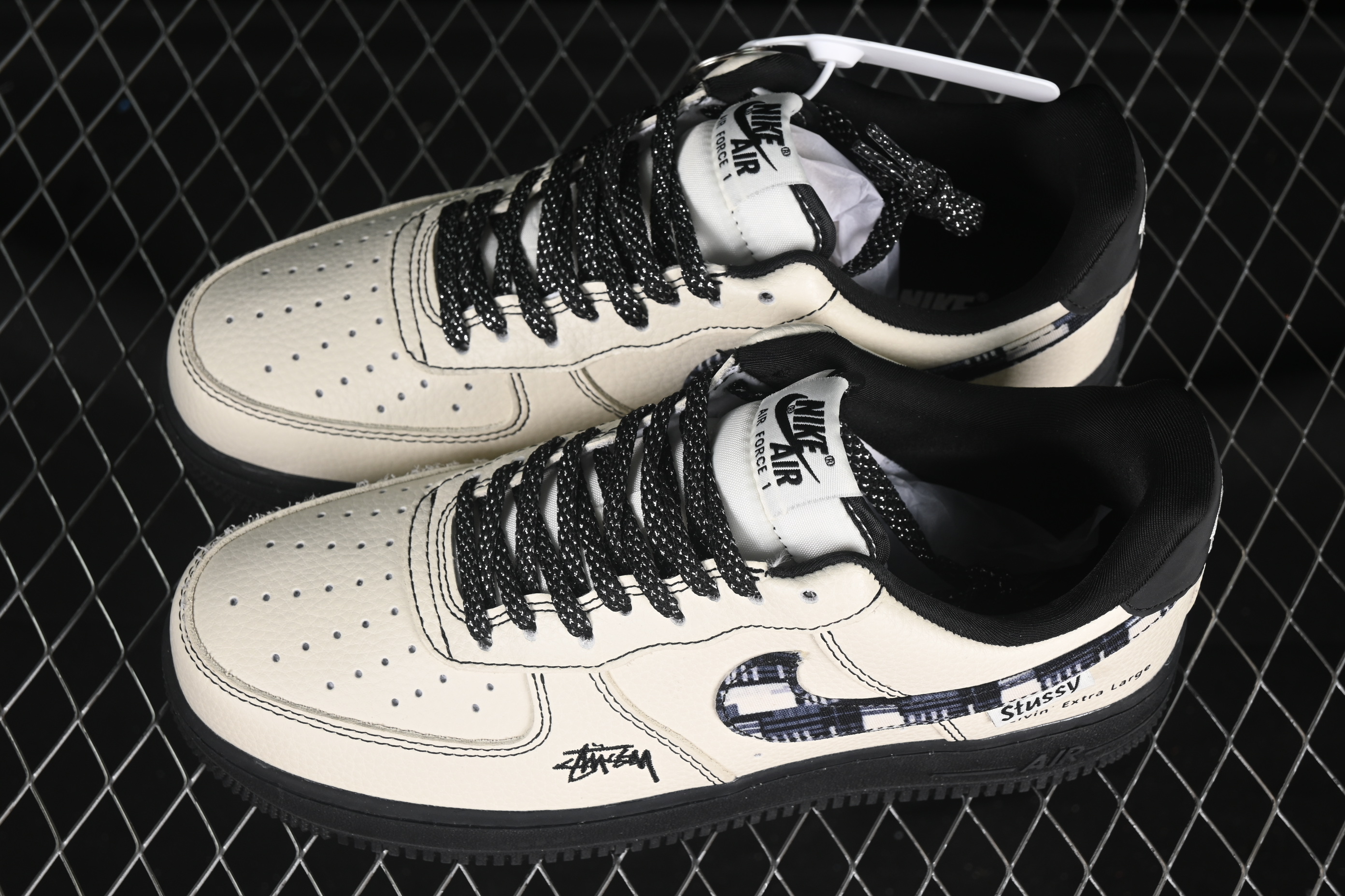 Air Force 1'07 Low Stussy Collaboration Beige Checkered KK1988-071 36-45