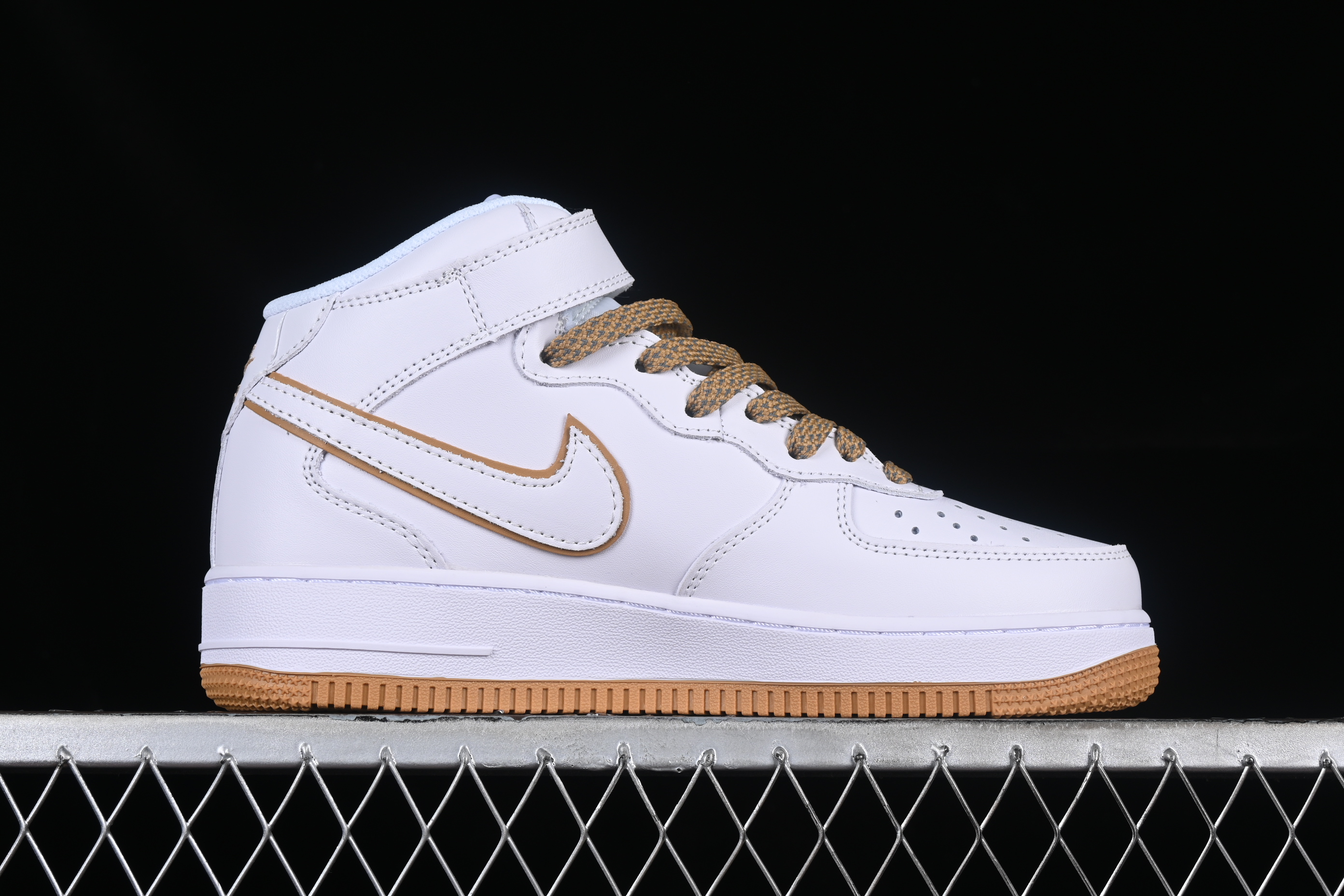 Nk Air Force 1'07 Mid Beige Yellow Starry Sky Air Force No. 1 mid-top casual sneakers