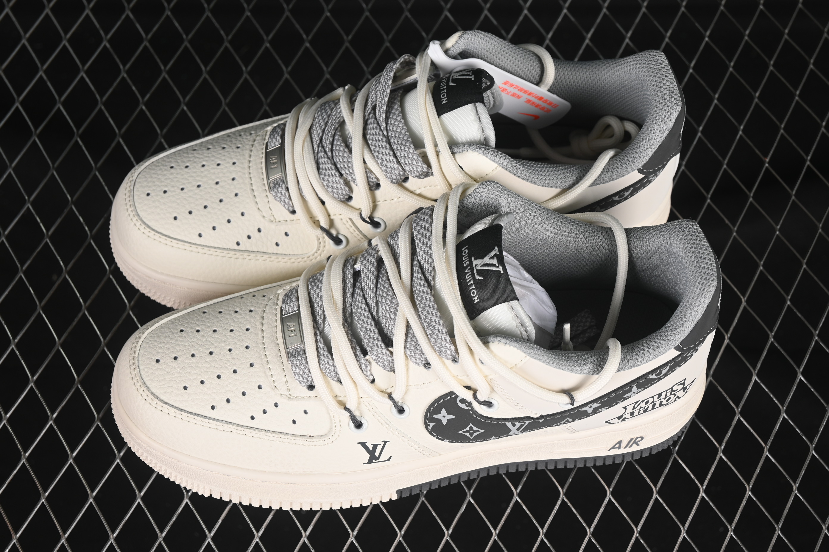 Air Force 1'07 Low LV Collaboration Double Grey patterned drawstring DM6868-063 36 -45
