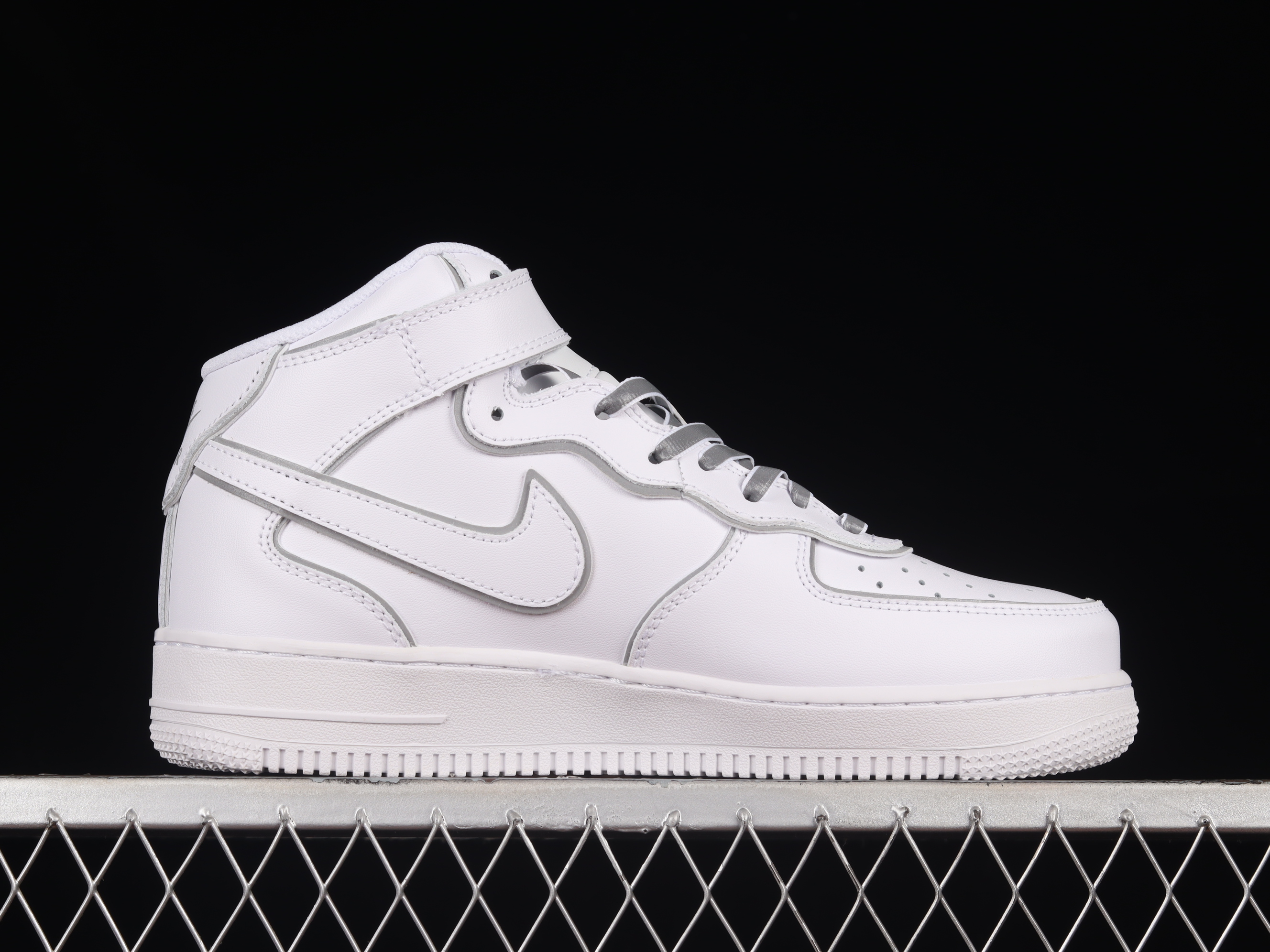 Nk Air Force 1'07 Mid Night Magic Hero Silver Air Force One mid-top Sports and Casual Sneakers
