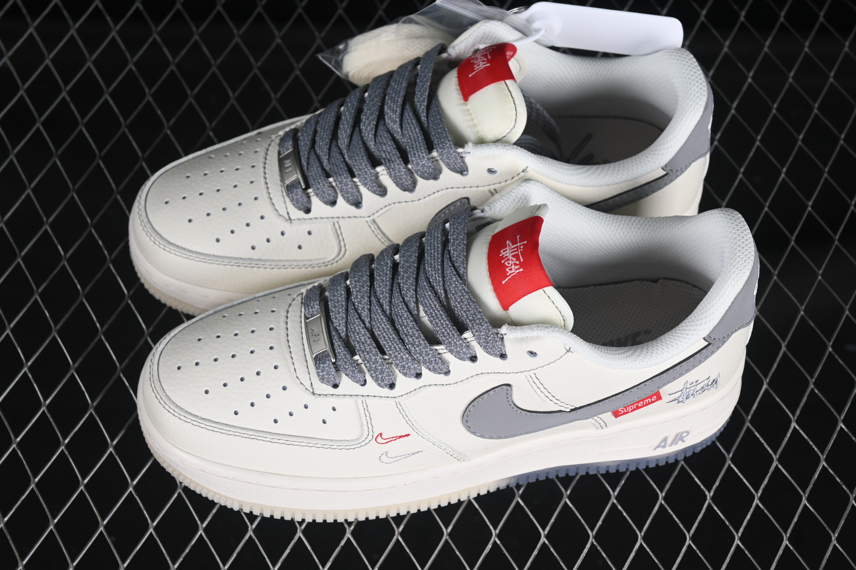 Air Force 1'07 Low Stussy Collaboration Double-pinyin Gray Hook HH7518-037 36-45