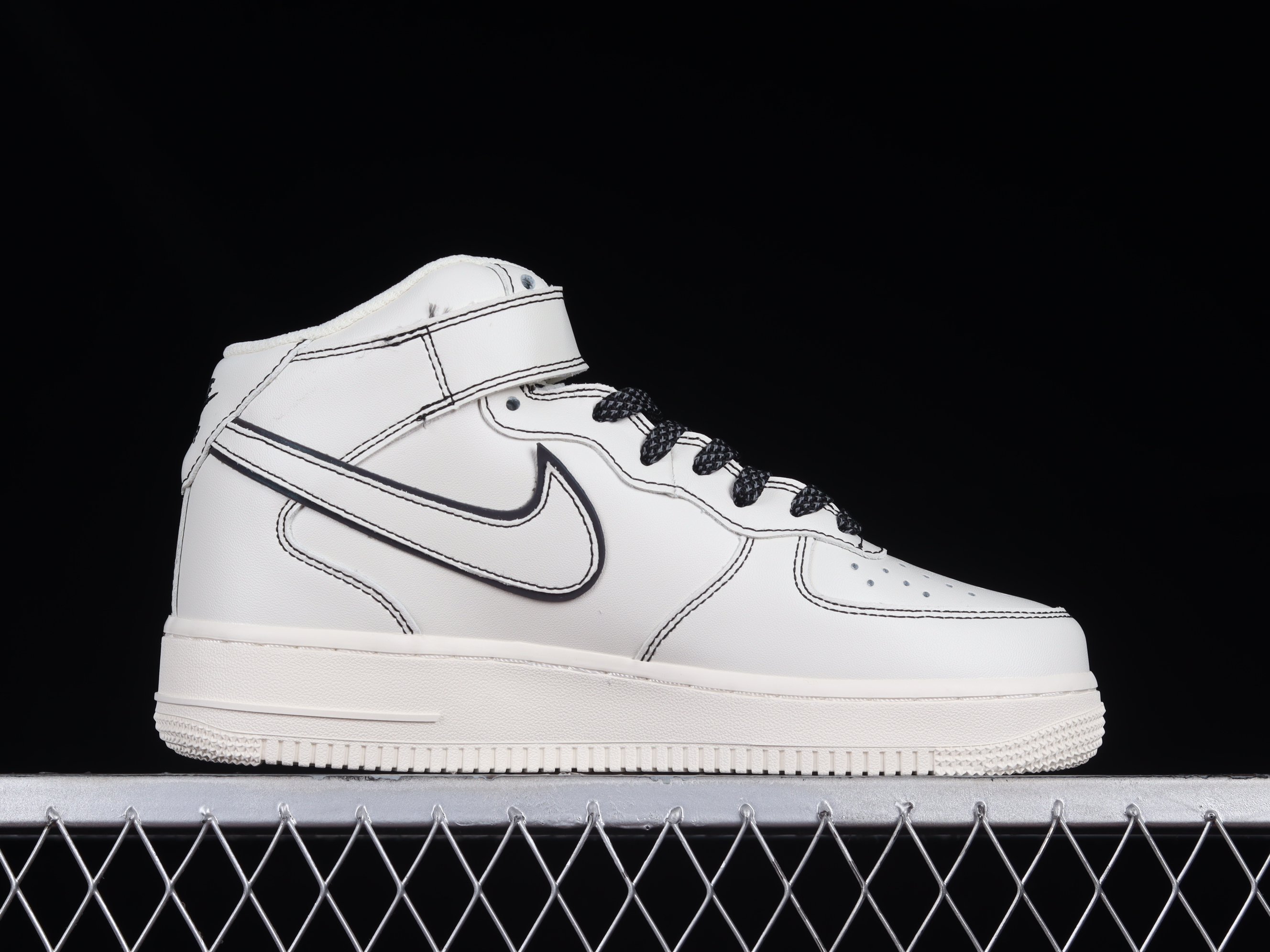 Nk Air Force 1'07 Mid Tubugo Beige Black Air Force One Starry Sky Mid-top Casual sneakers