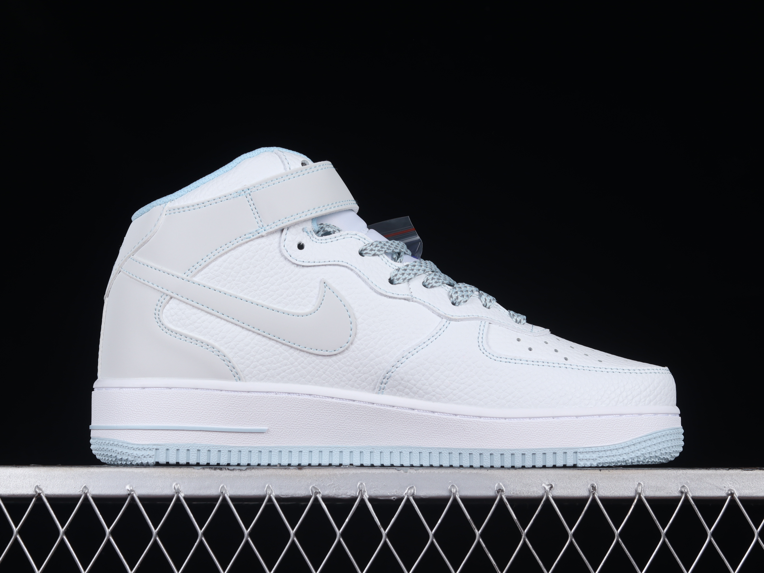 Nk Air Force 1'07 Mid Mark Line Starry Sky Ice blue colorway Air Force One mid-top casual sneakers