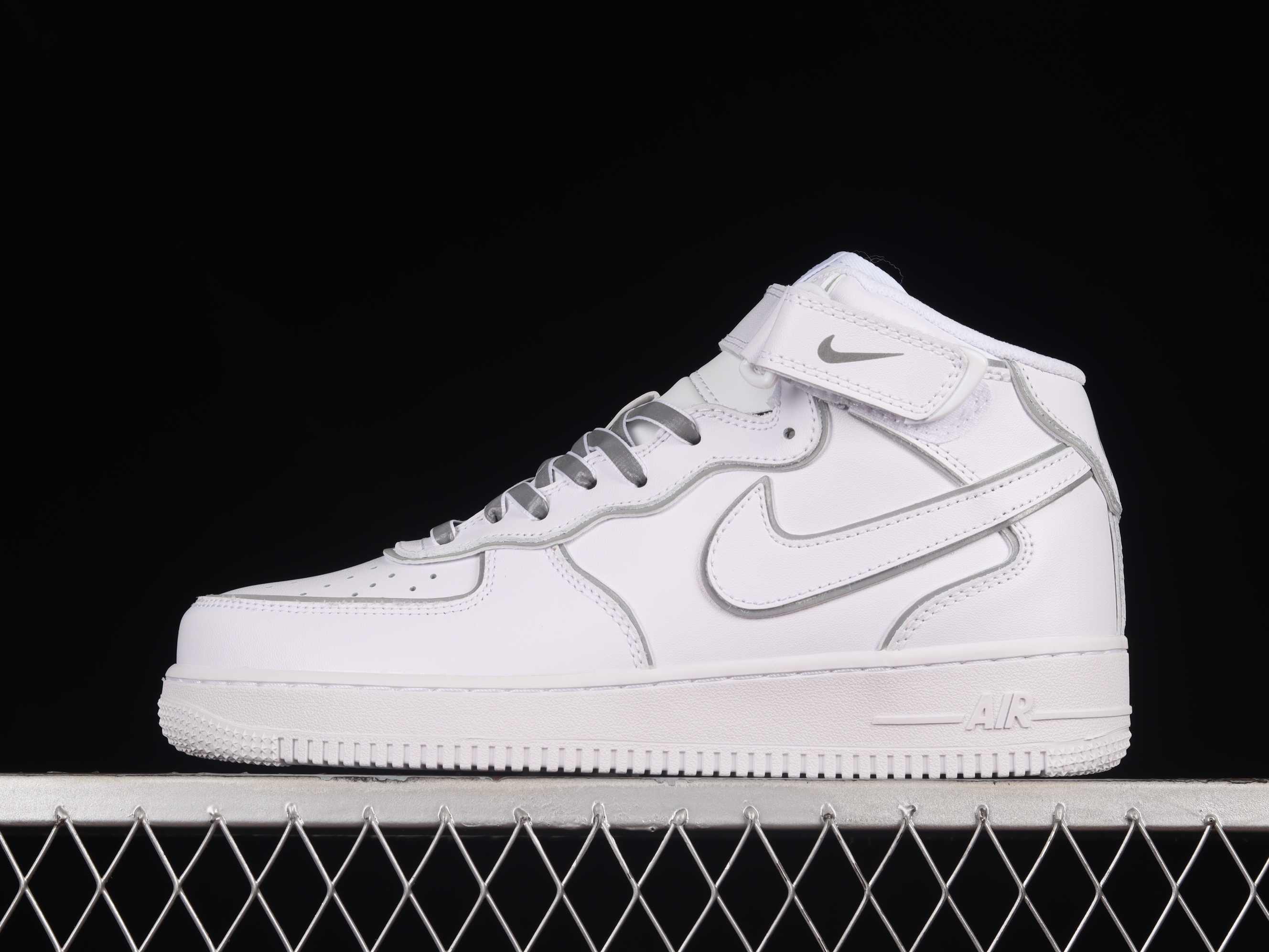 Nk Air Force 1'07 Mid Night Magic Hero Silver Air Force One mid-top Sports and Casual Sneakers