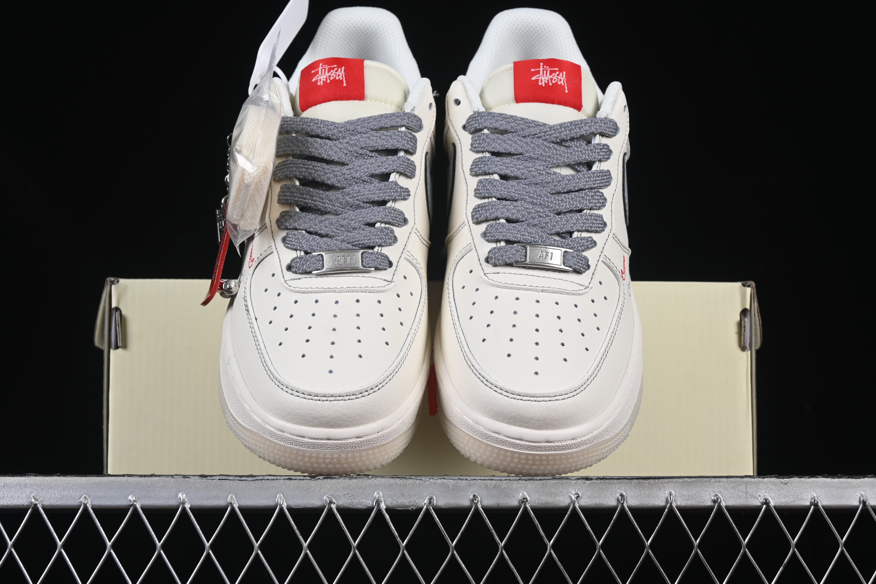 Air Force 1'07 Low Stussy Collaboration Double-pinyin Gray Hook HH7518-037 36-45