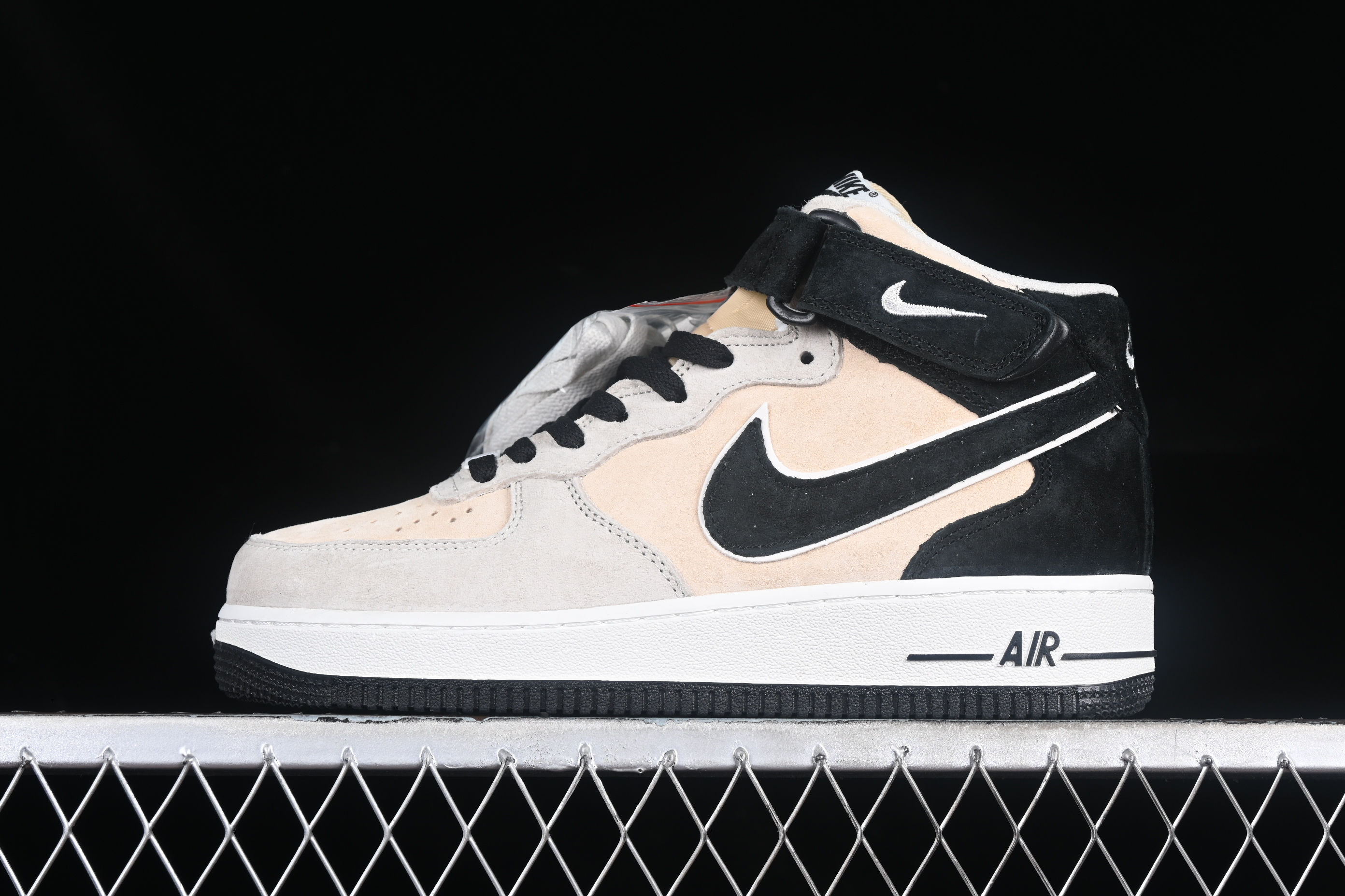 Nk Air Force 1'07 Mid gray-black Air Force One mid-top casual sneakers