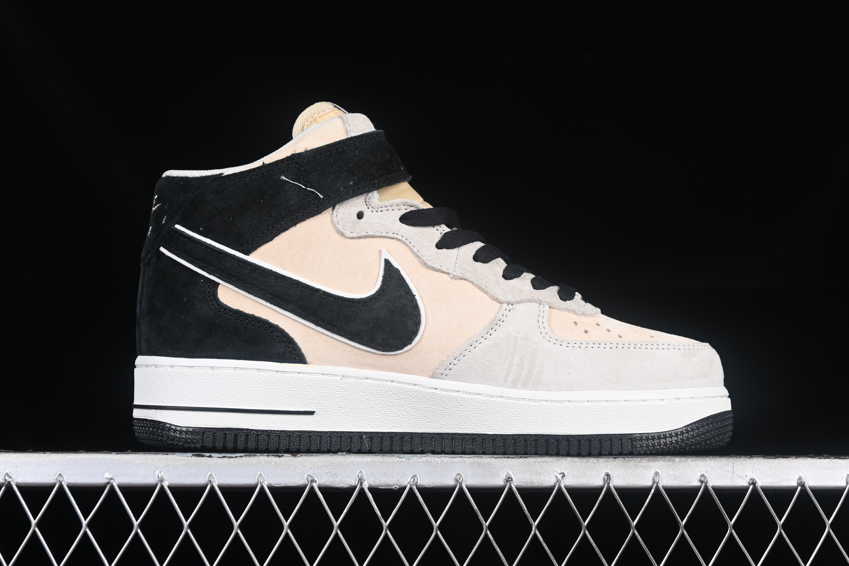 Nk Air Force 1'07 Mid gray-black Air Force One mid-top casual sneakers