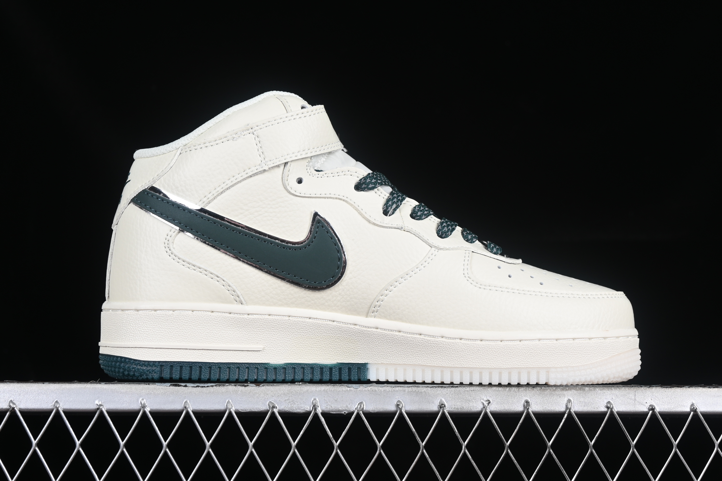 Nk Air Force 1'07 Mid Beige two-color sole Full Sky Star Air Force One mid-top casual sneakers