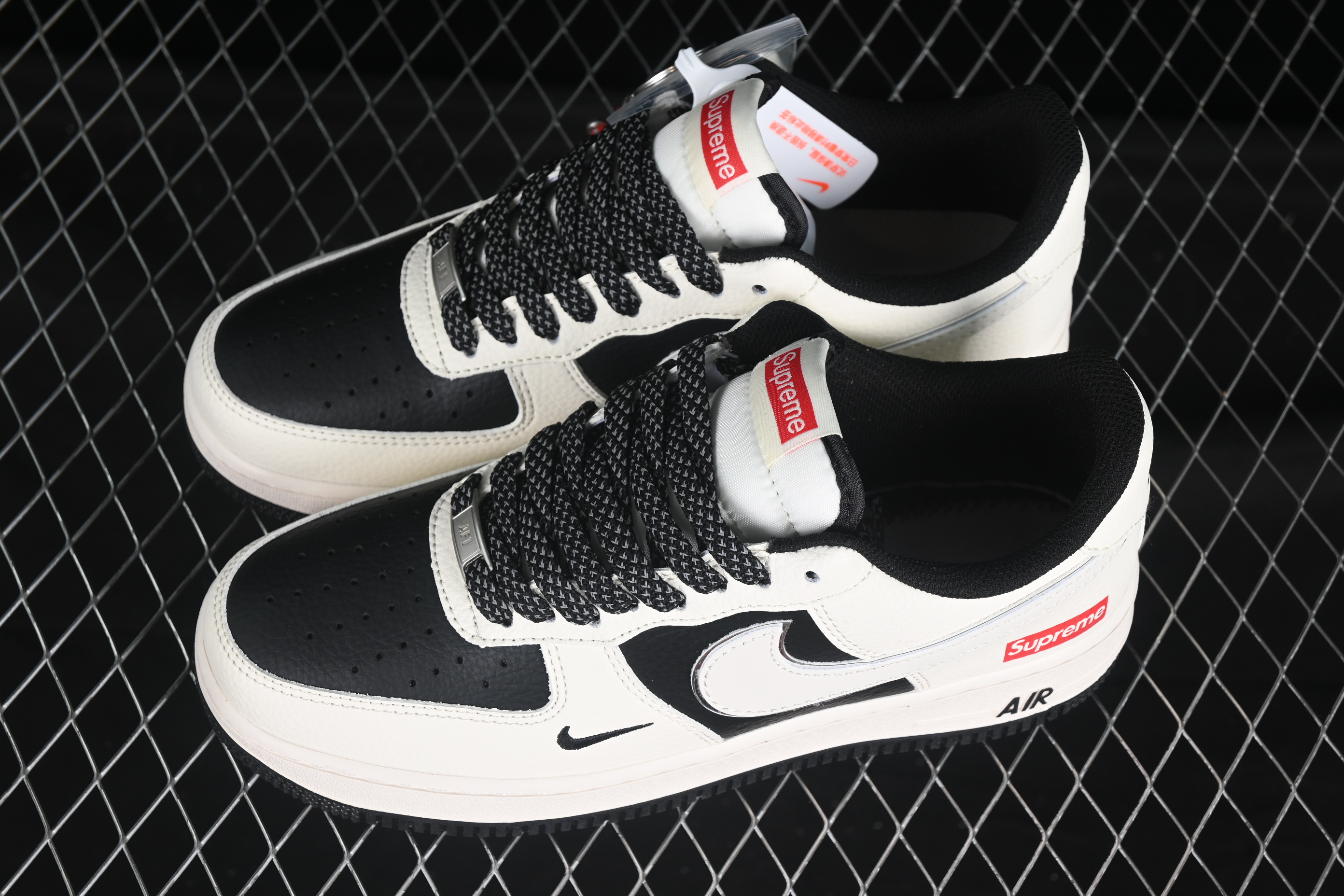 Air Force 1'07 Low Supreme collaboration Beige Black patchwork HH7518-056 36-45