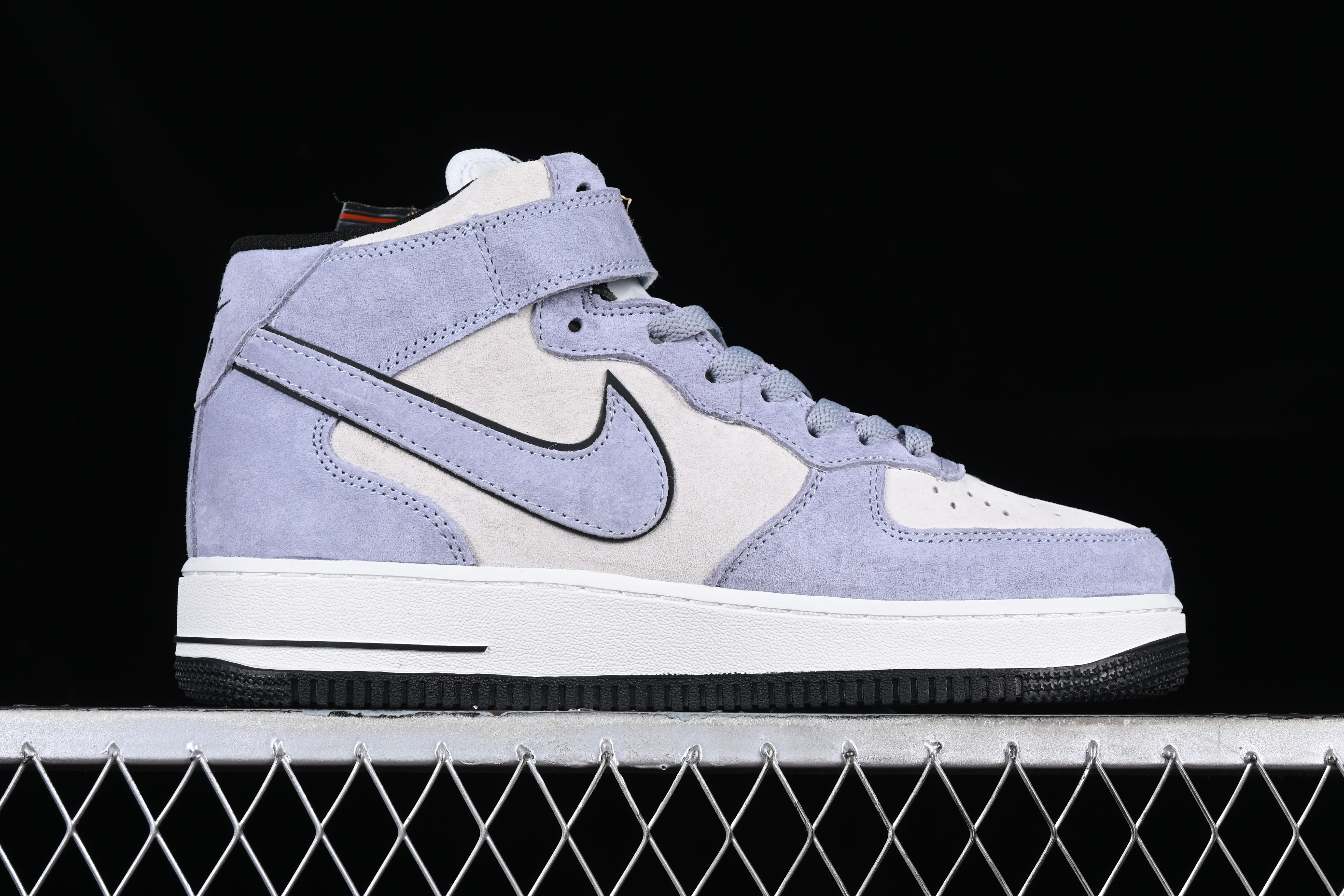 Nk Air Force 1'07 Mid Light blue suede Air Force One mid-top casual sneakers