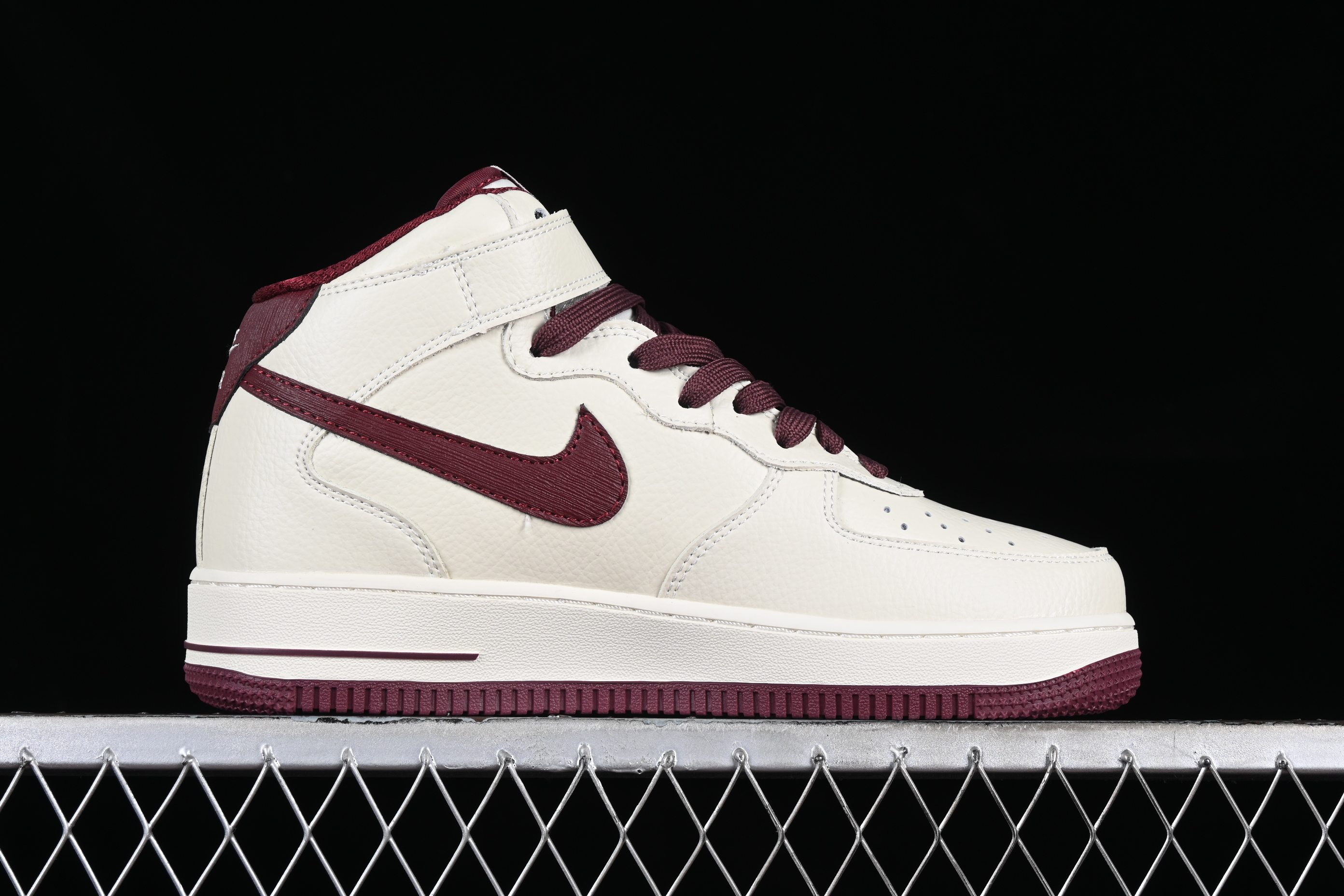 Nk Air Force 1'07 Mid rice wine red color Air Force One Chinese Casual Board shoes