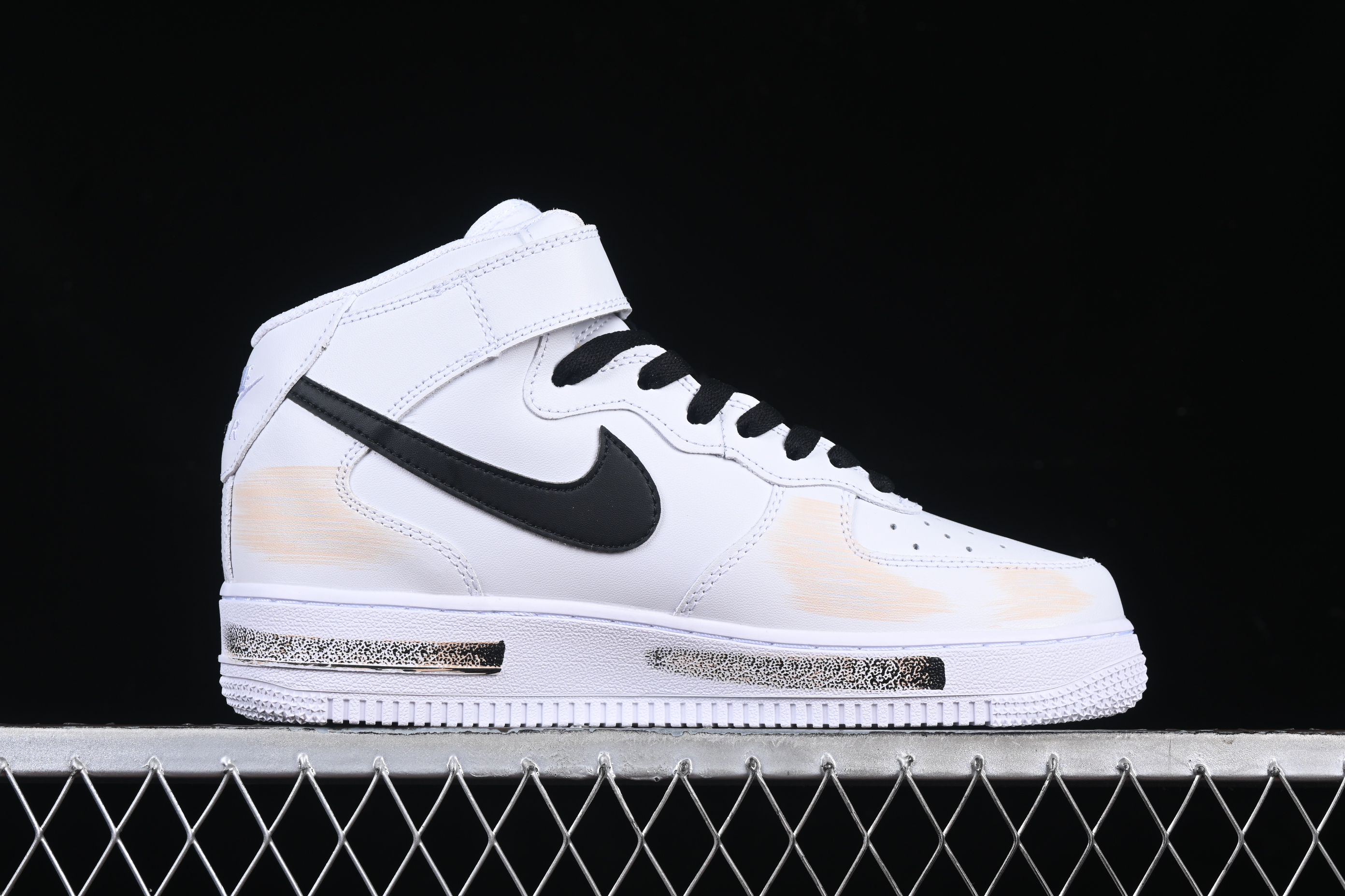 Nk Air Force 1'07 Mid Broken hook spray-painted 2D theme Air Force One mid-top casual sneakers