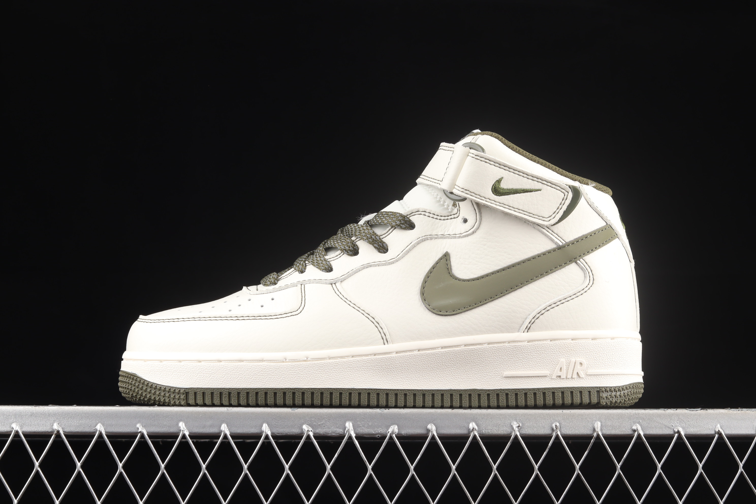 Nk Air Force 1'07 Mid Beige Military Green Starry Sky Air Force One mid-top casual sneakers