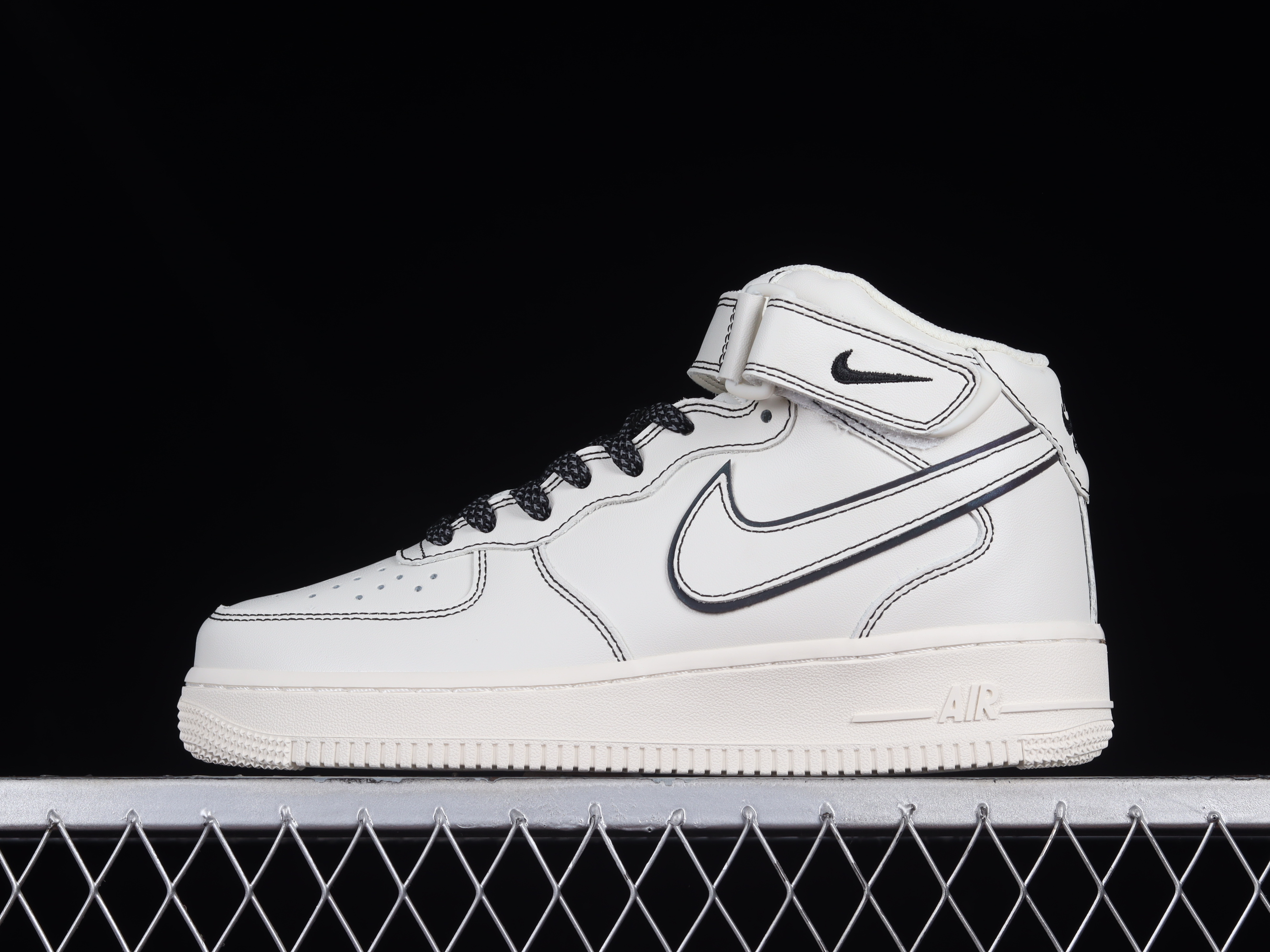 Nk Air Force 1'07 Mid Tubugo Beige Black Air Force One Starry Sky Mid-top Casual sneakers