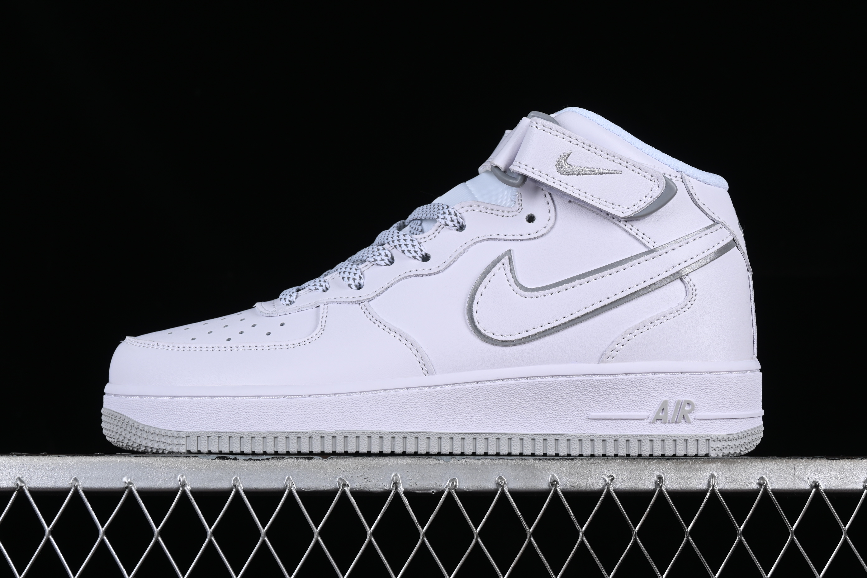 Nk Air Force 1'07 Mid rice Silver Full Sky Star Air Force One mid-top casual board shoes