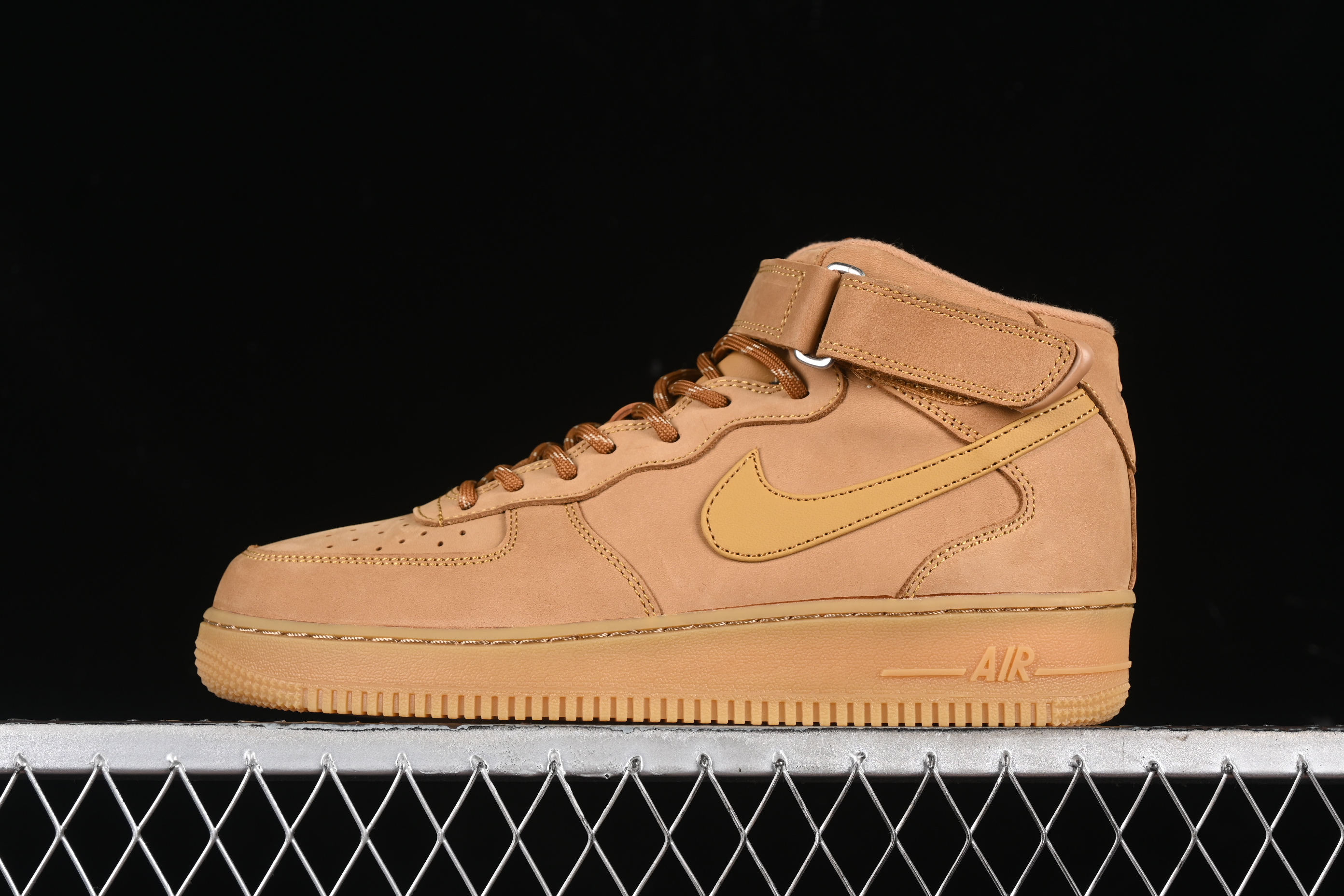 #ZG version Nk Air Force 1'07 Mid Air Force One Wheat Suede Chinese Casual Sneakers