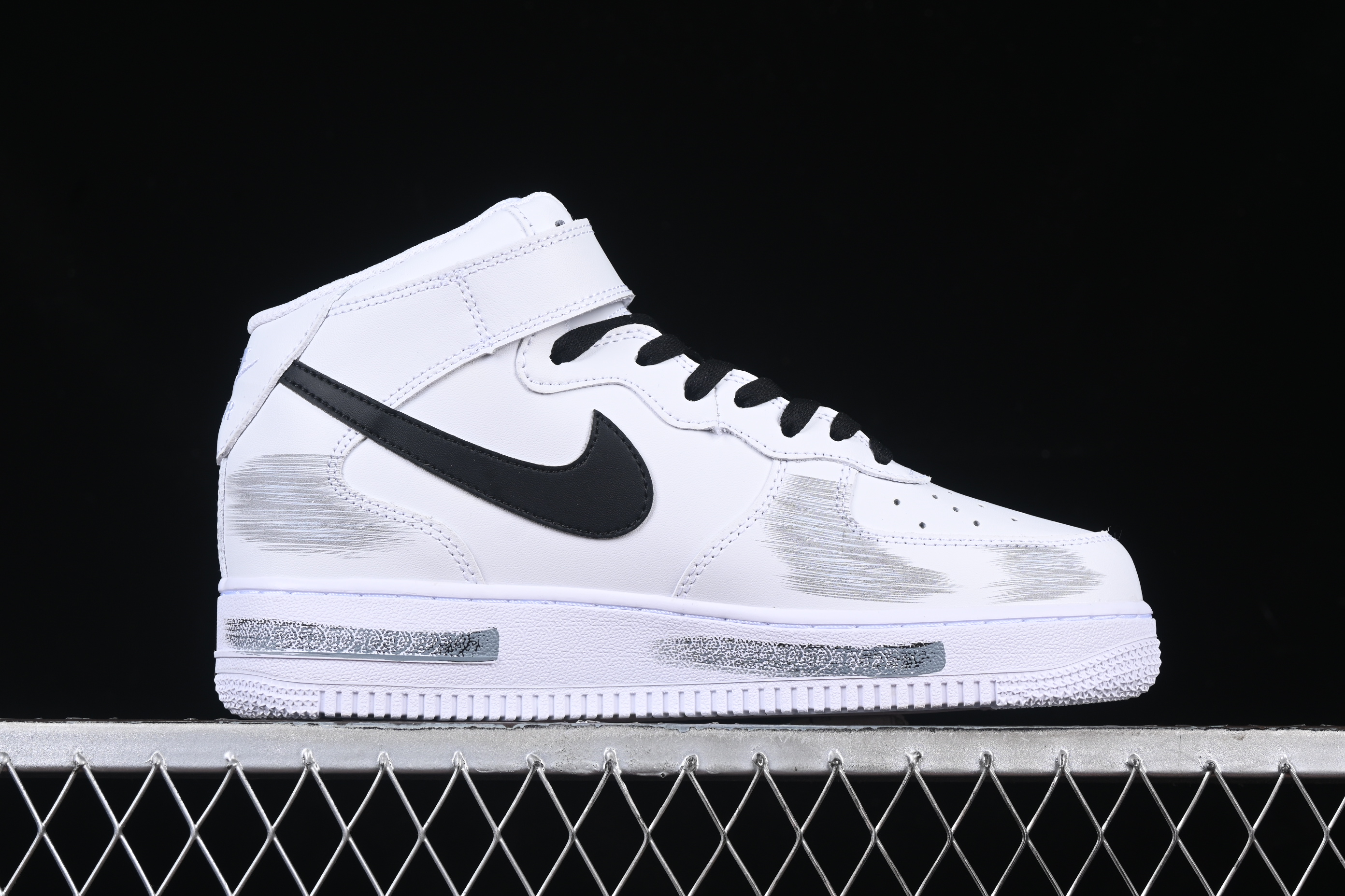 Nk Air Force 1'07 Mid Broken hook spray-painted 2D theme Air Force One mid-top casual sneakers