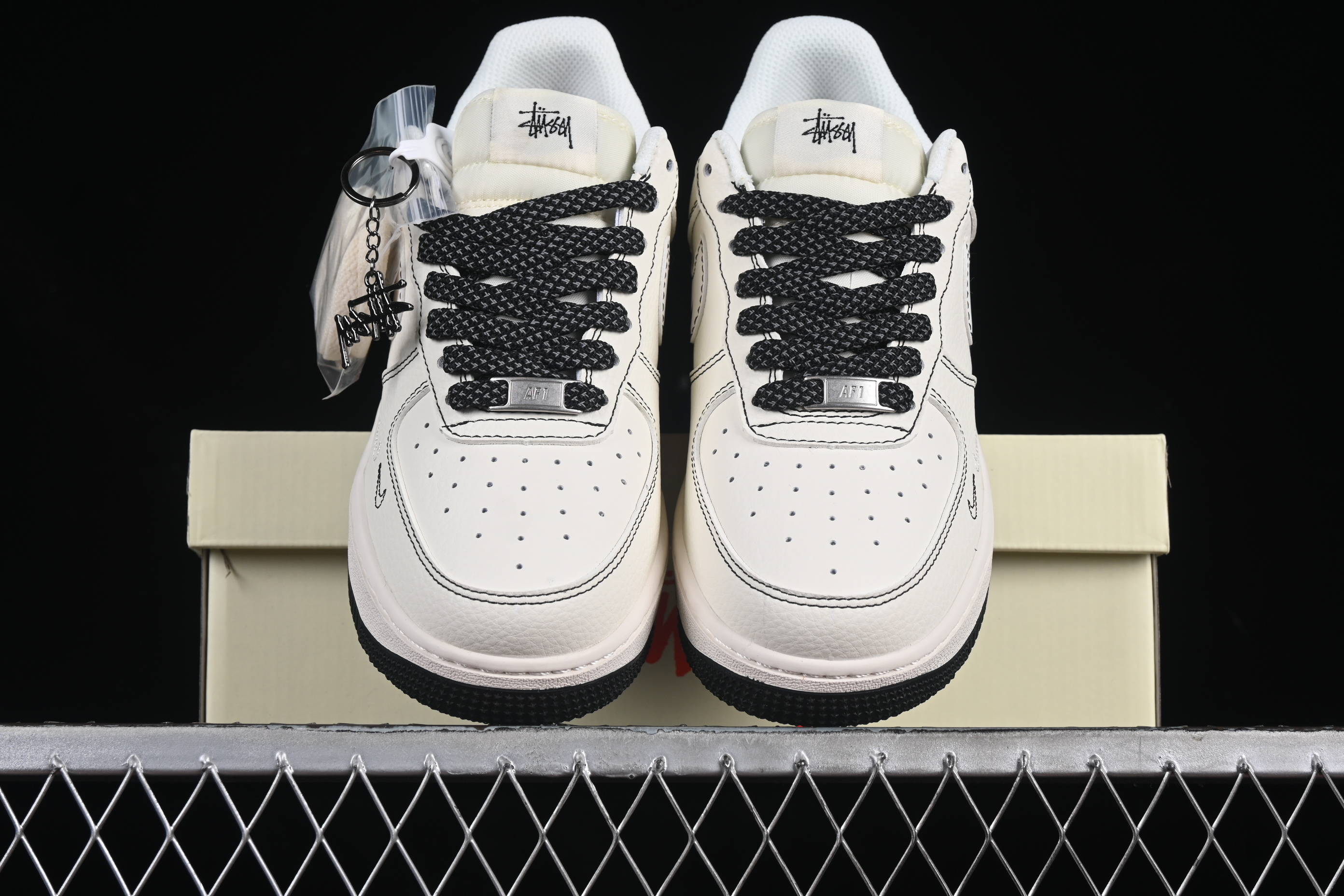 Air Force 1'07 Low Stussy Collaboration Black Line Nike Hook HH7518-062 36-45