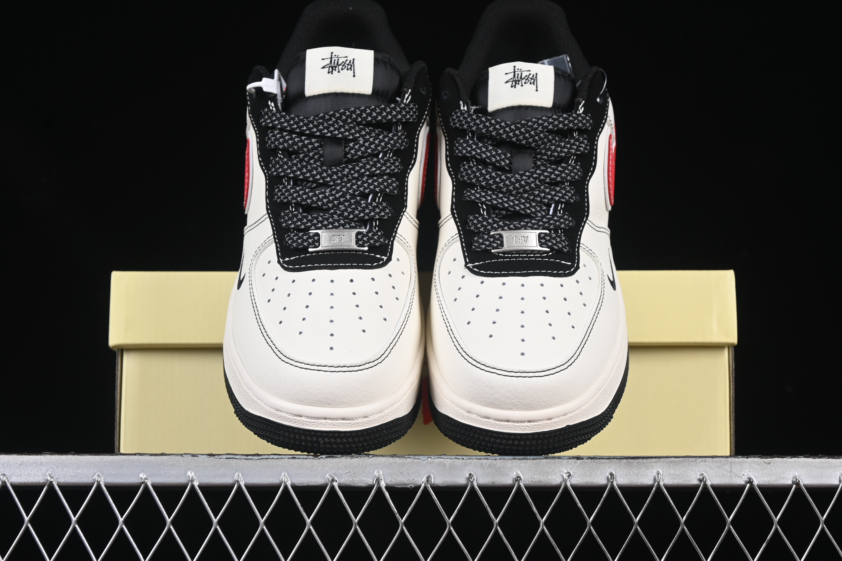 Air Force 1'07 Low Stussy Collaboration Black Line Red Tick XS1958-518 36-45