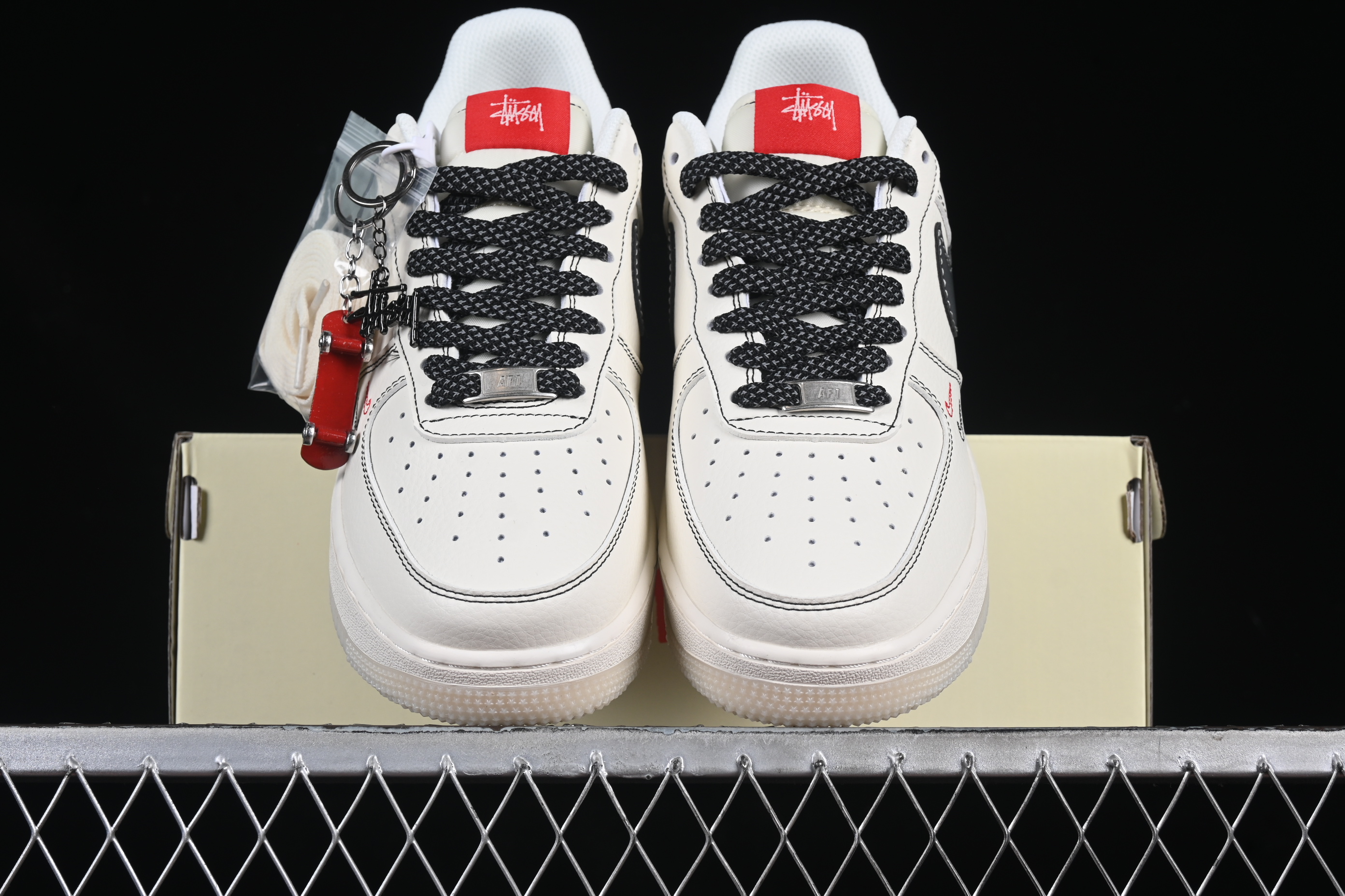 Air Force 1'07 Low Stussy Collaboration Black Double Pinyin Small Embroidery HH7518-036 36-45